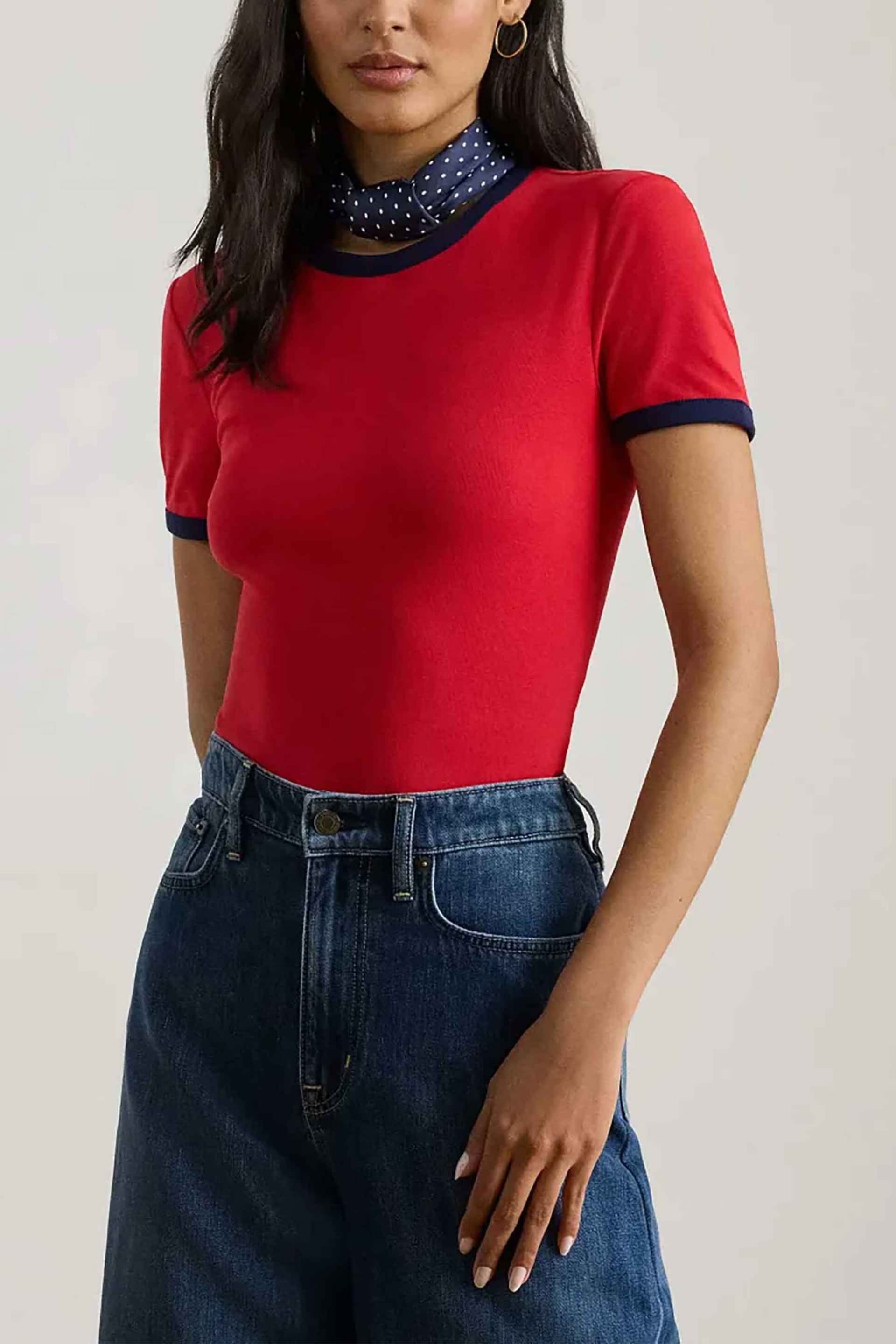 Lauren Ralph Lauren γυναικείο T-shirt με contrast trims Slim Fit