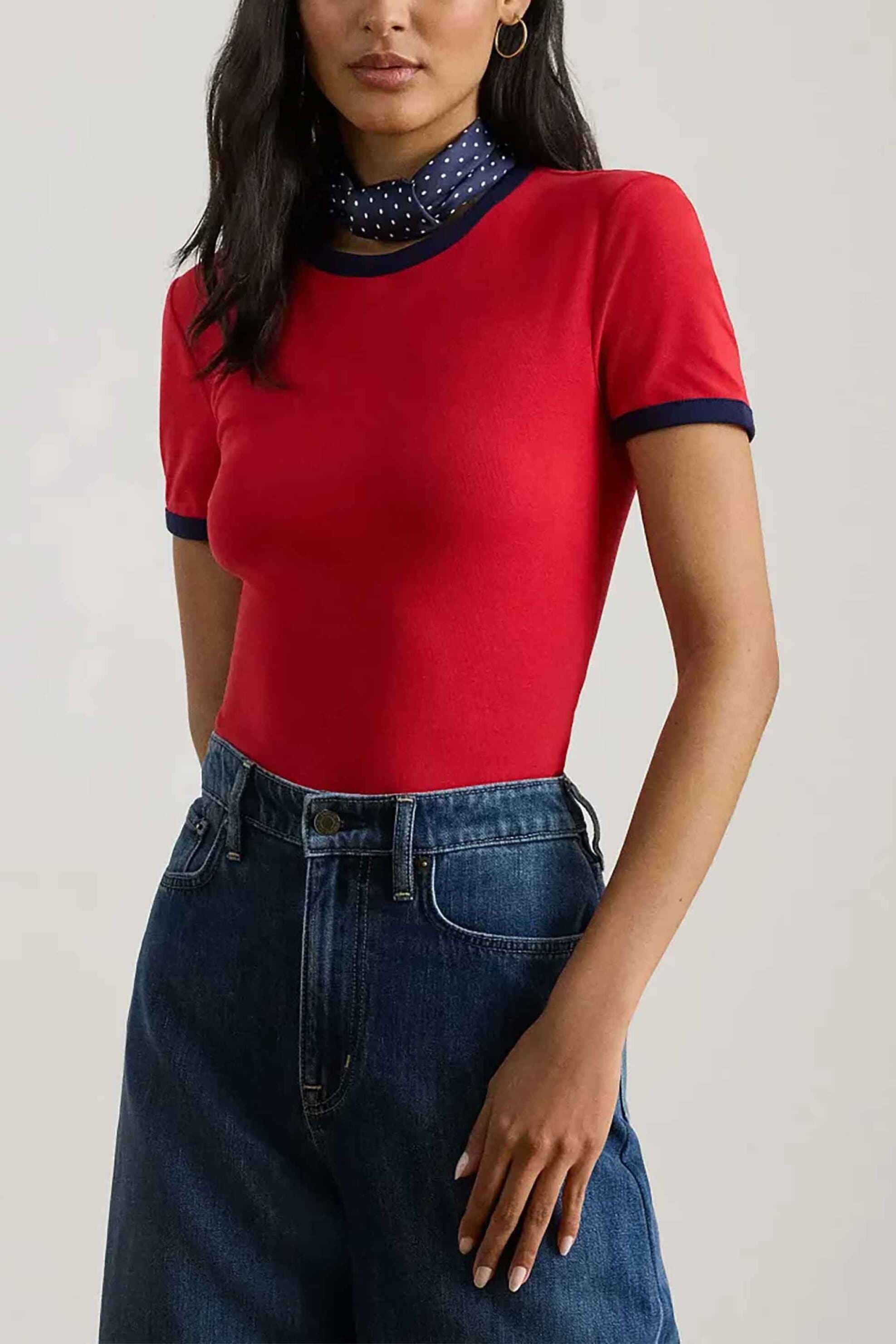 Lauren Ralph Lauren γυναικείο T-shirt με contrast trims Slim Fit