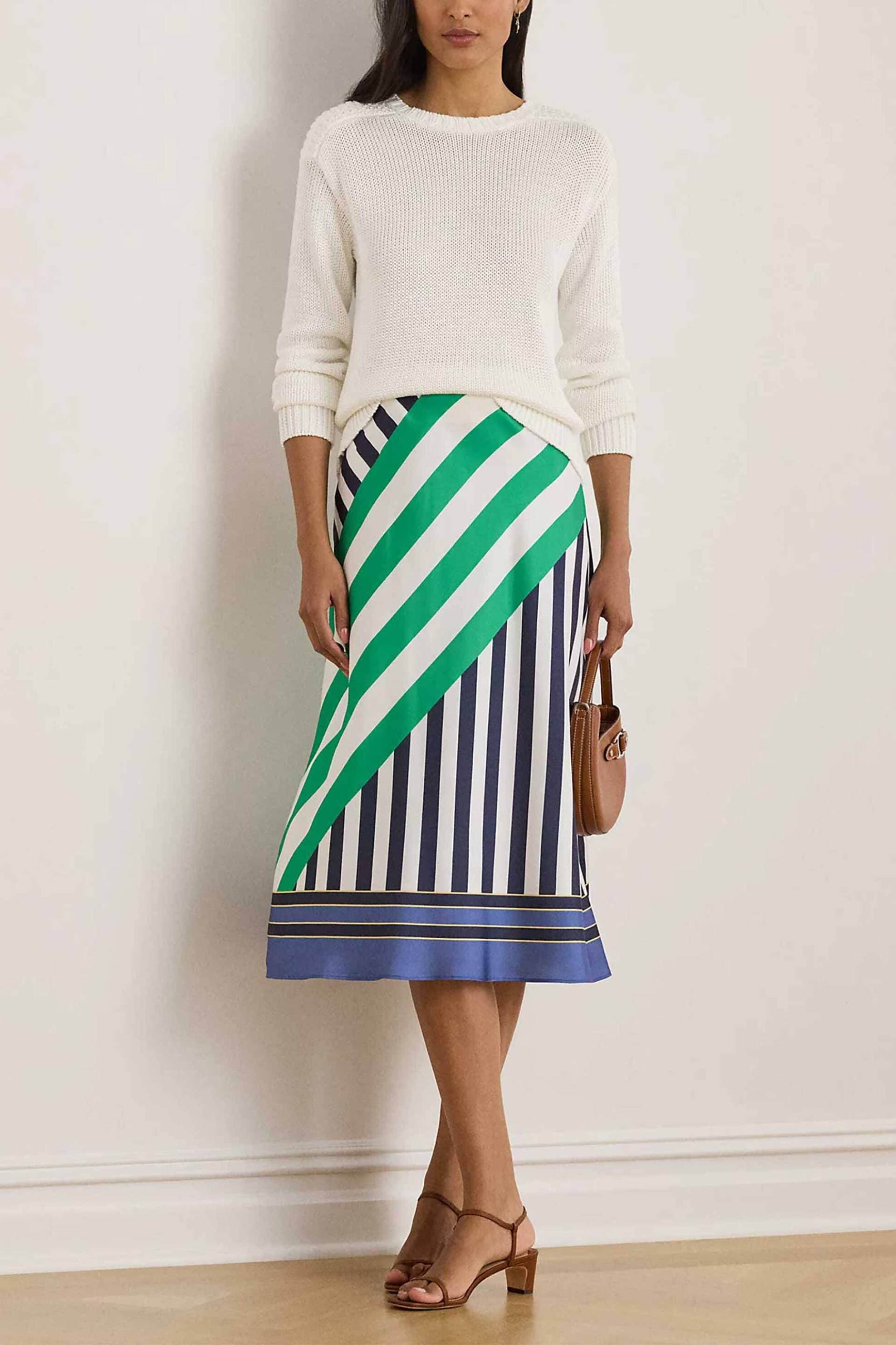 Lauren Ralph Lauren γυναικεία midi φούστα bolour-blocked με ριγέ σχέδιο A-line