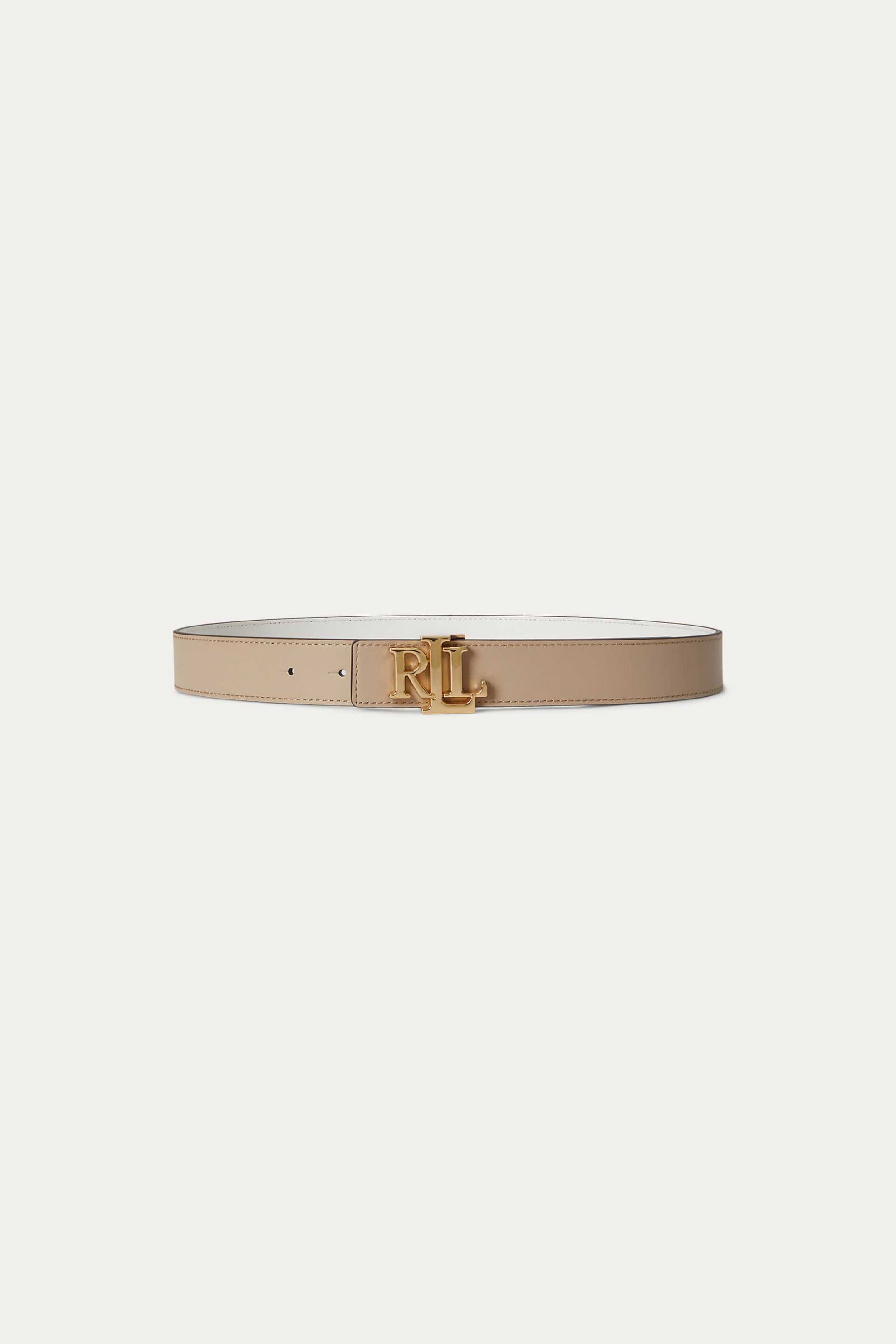 Lauren Ralph Lauren γυναικεία δερμάτινη ζώνη διπλής όψης με μεταλλικό monogram