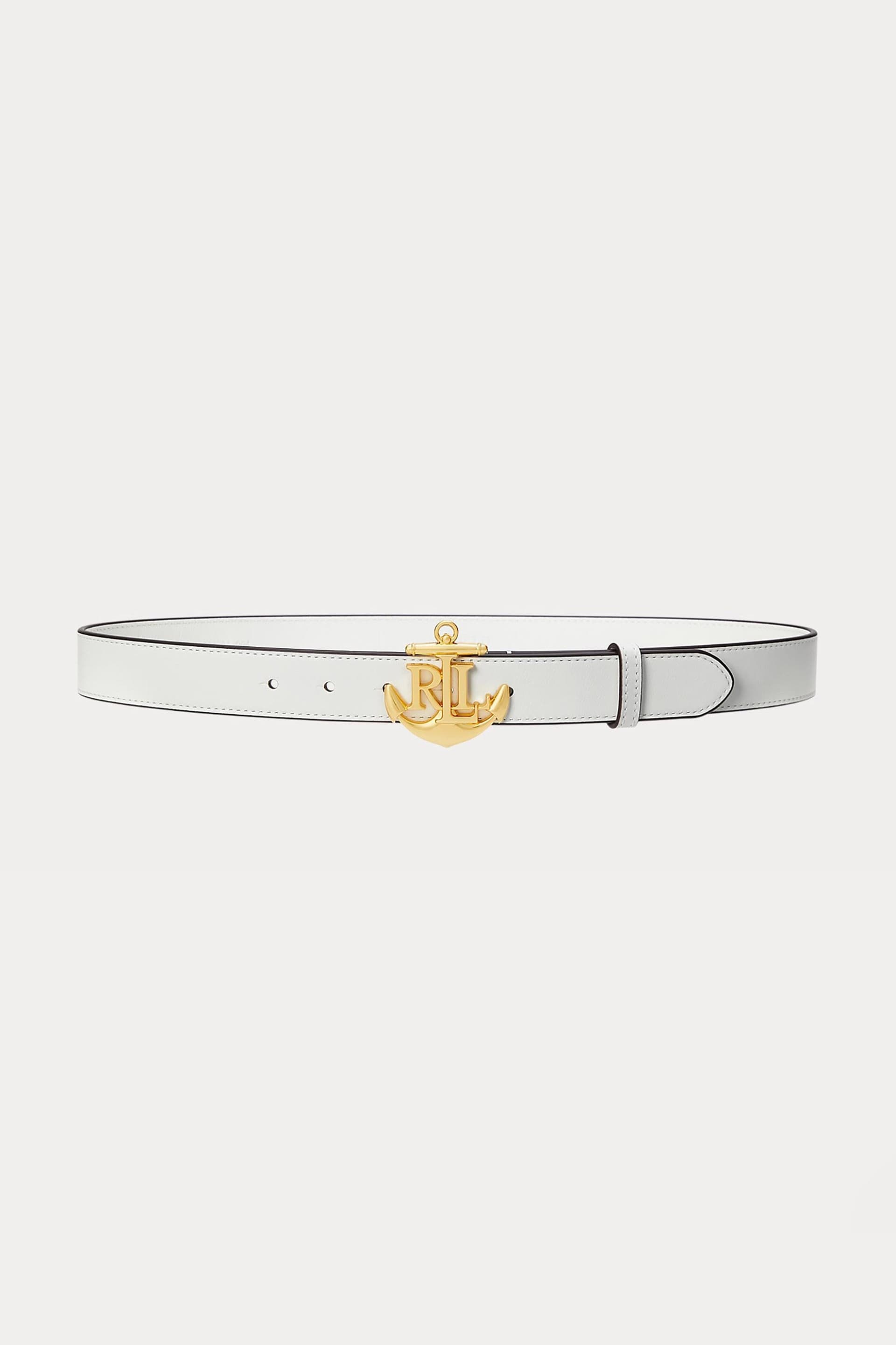 Lauren Ralph Lauren γυναικεία δερμάτινη ζώνη με μεταλλικό anchor logo | L