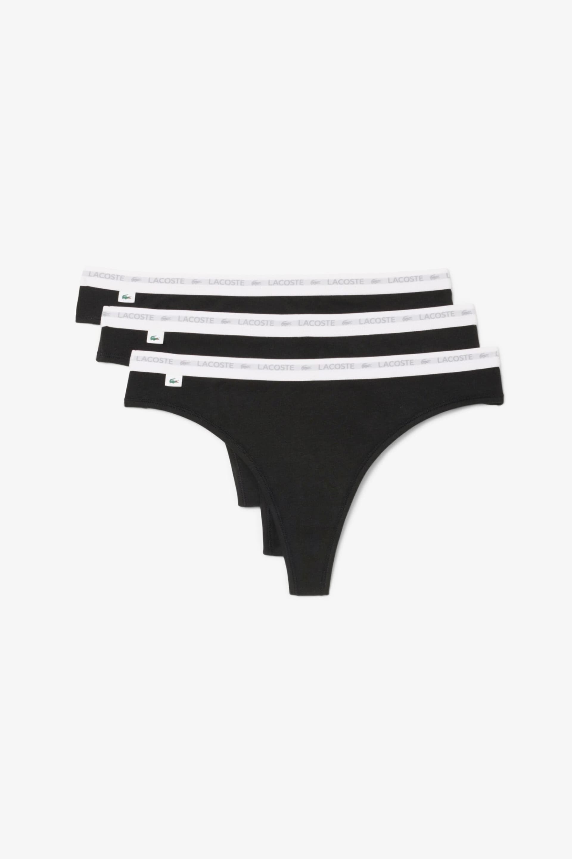 Lacoste σετ γυναικεία εσώρουχα string brief με contrast μέση και λογότυπο (3 τεμάχια)