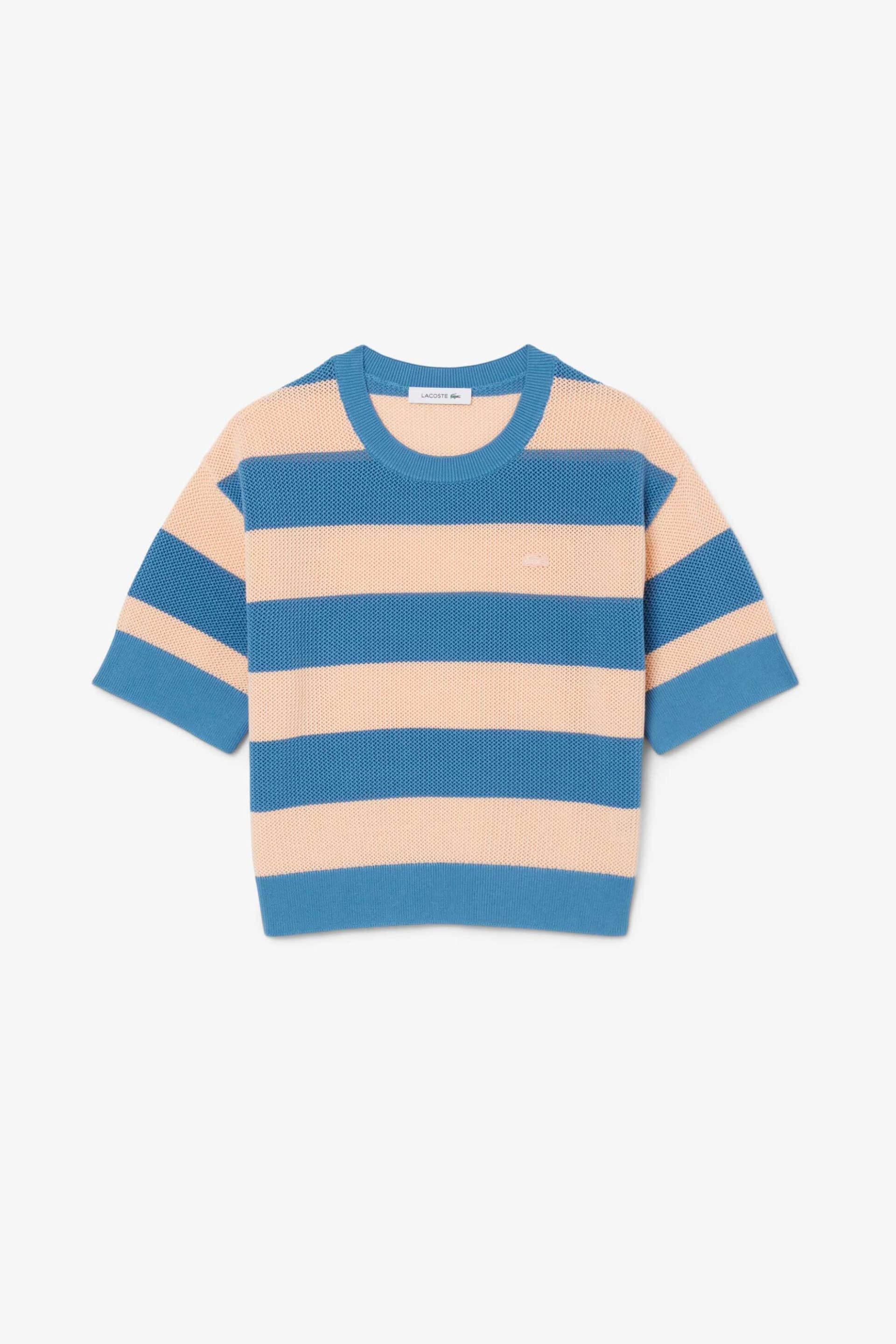 Lacoste γυναικείο πουλόβερ με ριγέ σχέδιο και λογότυπο Relaxed Fit