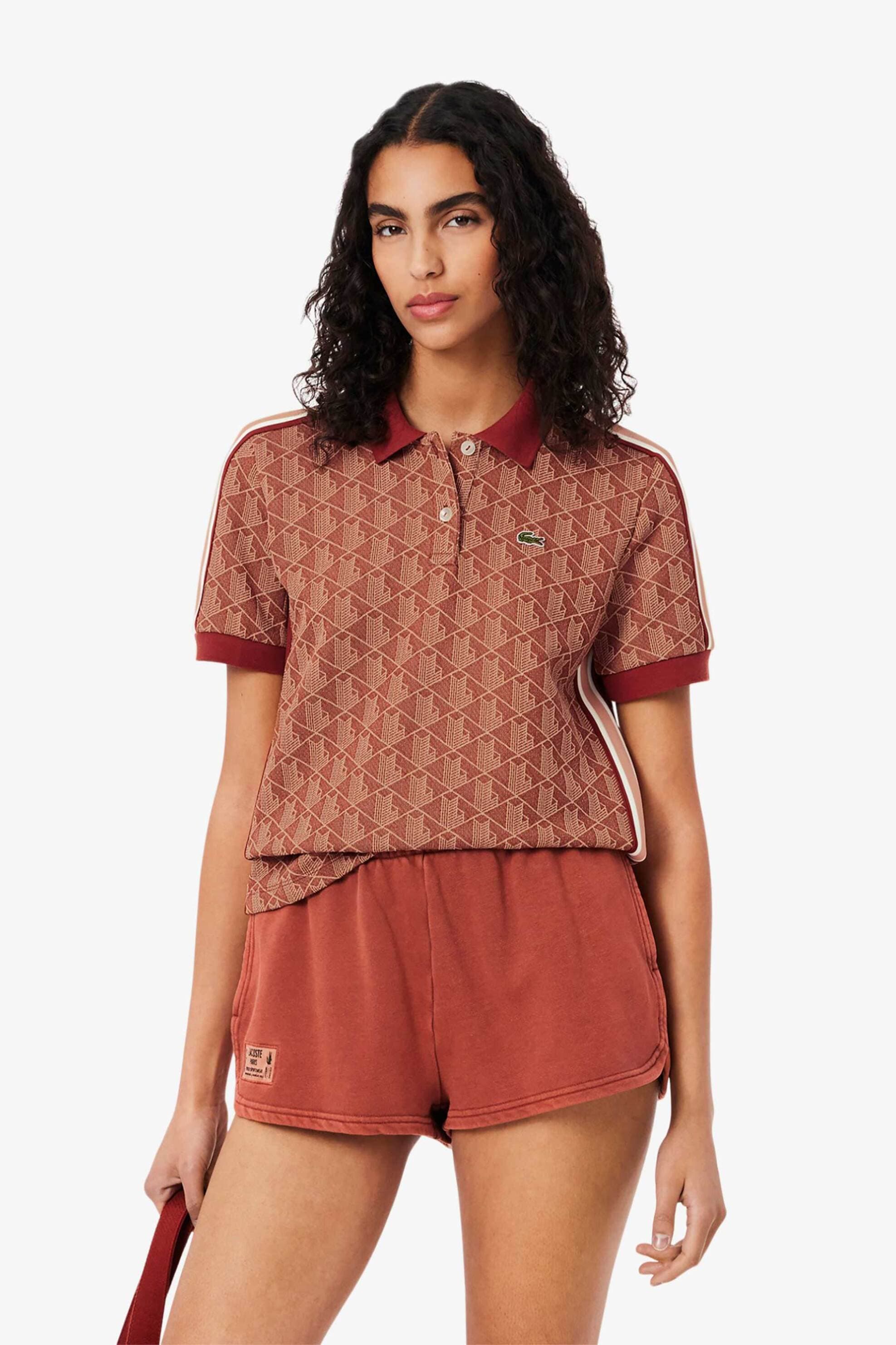 Lacoste γυναικεία μπλούζα πόλο με all-over monogram Slim Fit | 36