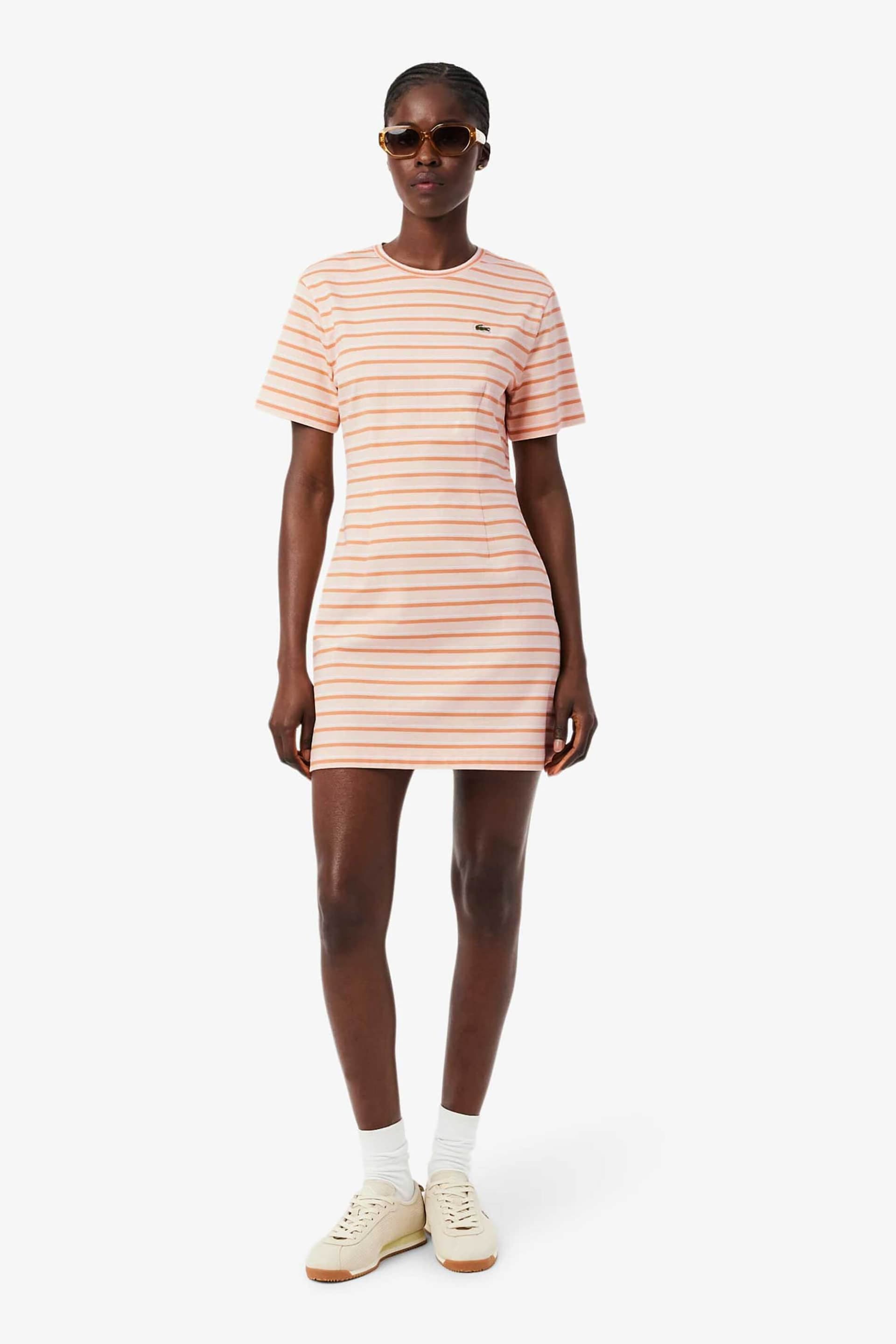 Lacoste γυναικείο mini φόρεμα με ριγέ σχέδιο και λογότυπο Slim Fit