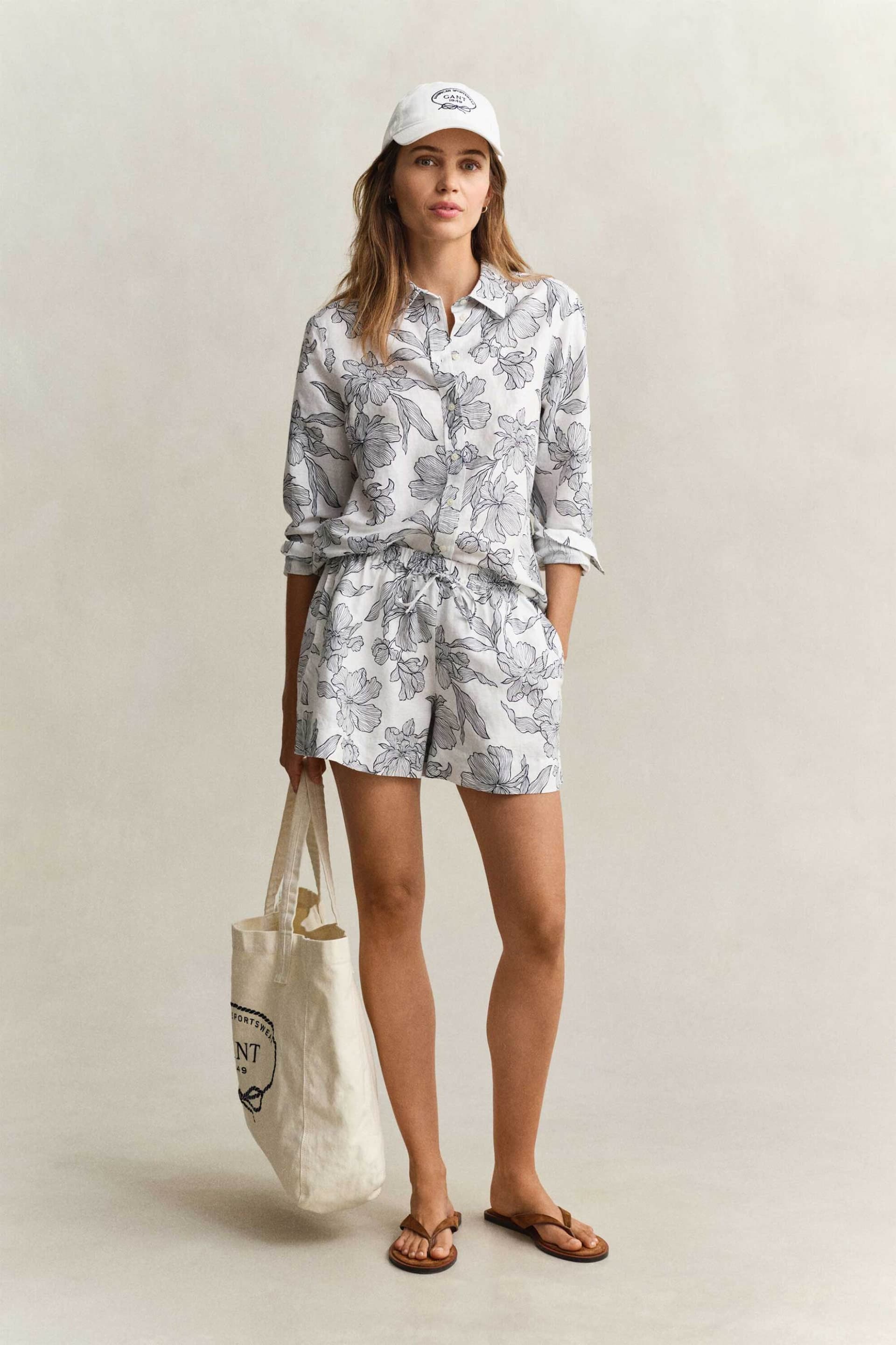 Gant γυναικεία βερμούδα με floral print και ελαστική μέση Relaxed Fit