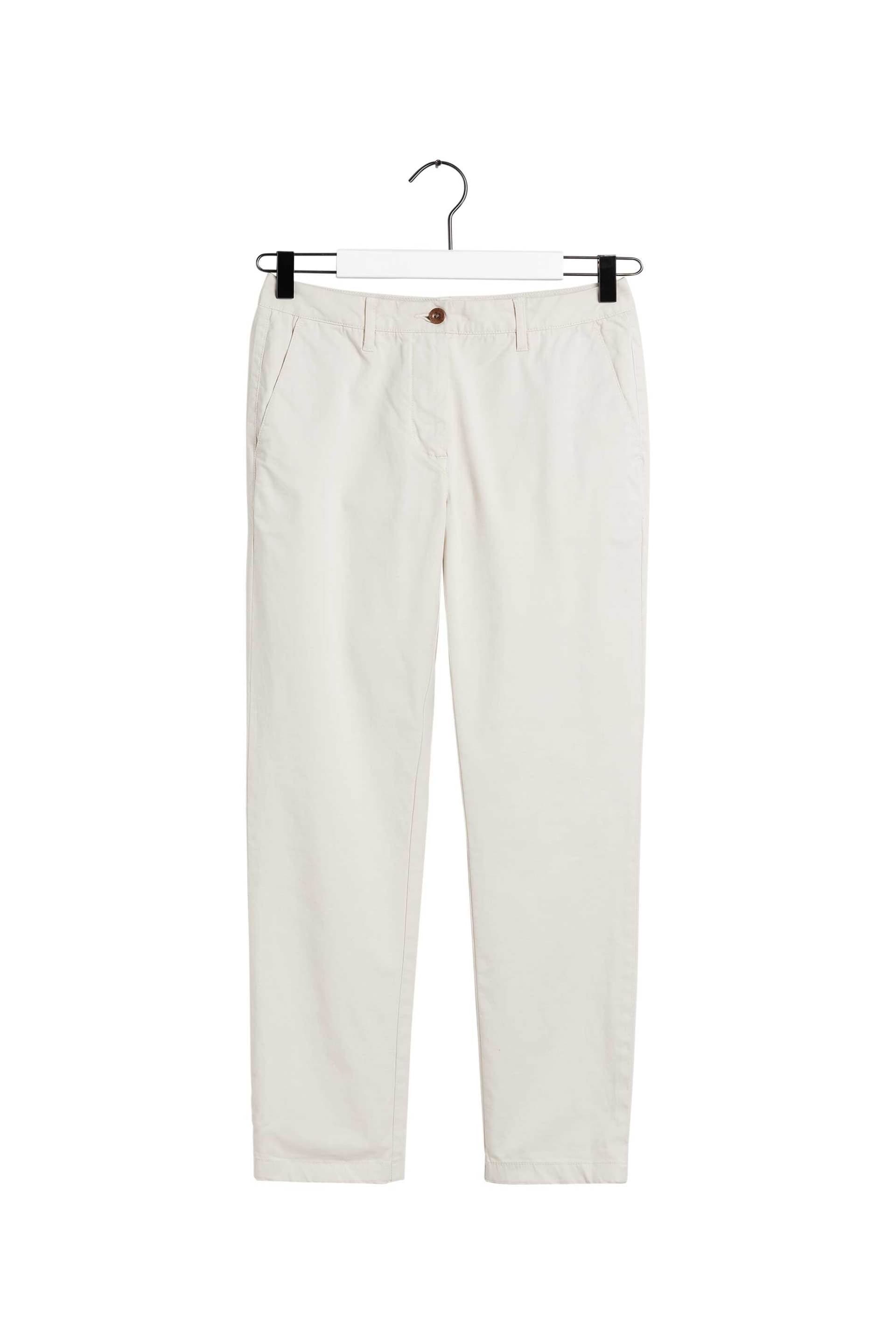 Gant γυναικείο chino παντελόνι βαμβακερό μονόχρωμο cropped με τσέπες