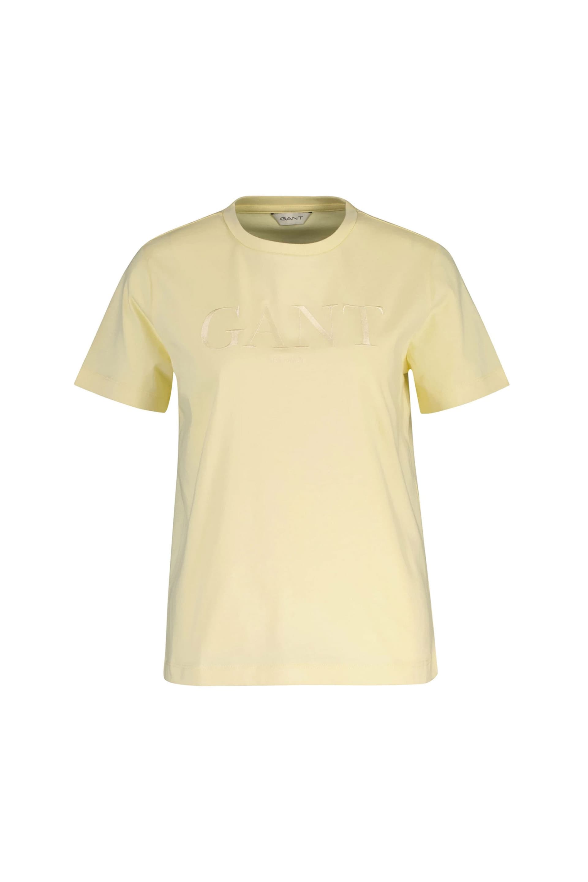 Gant γυναικείο T-shirt με ton-sur-ton κεντημένο λογότυπο Regular Fit