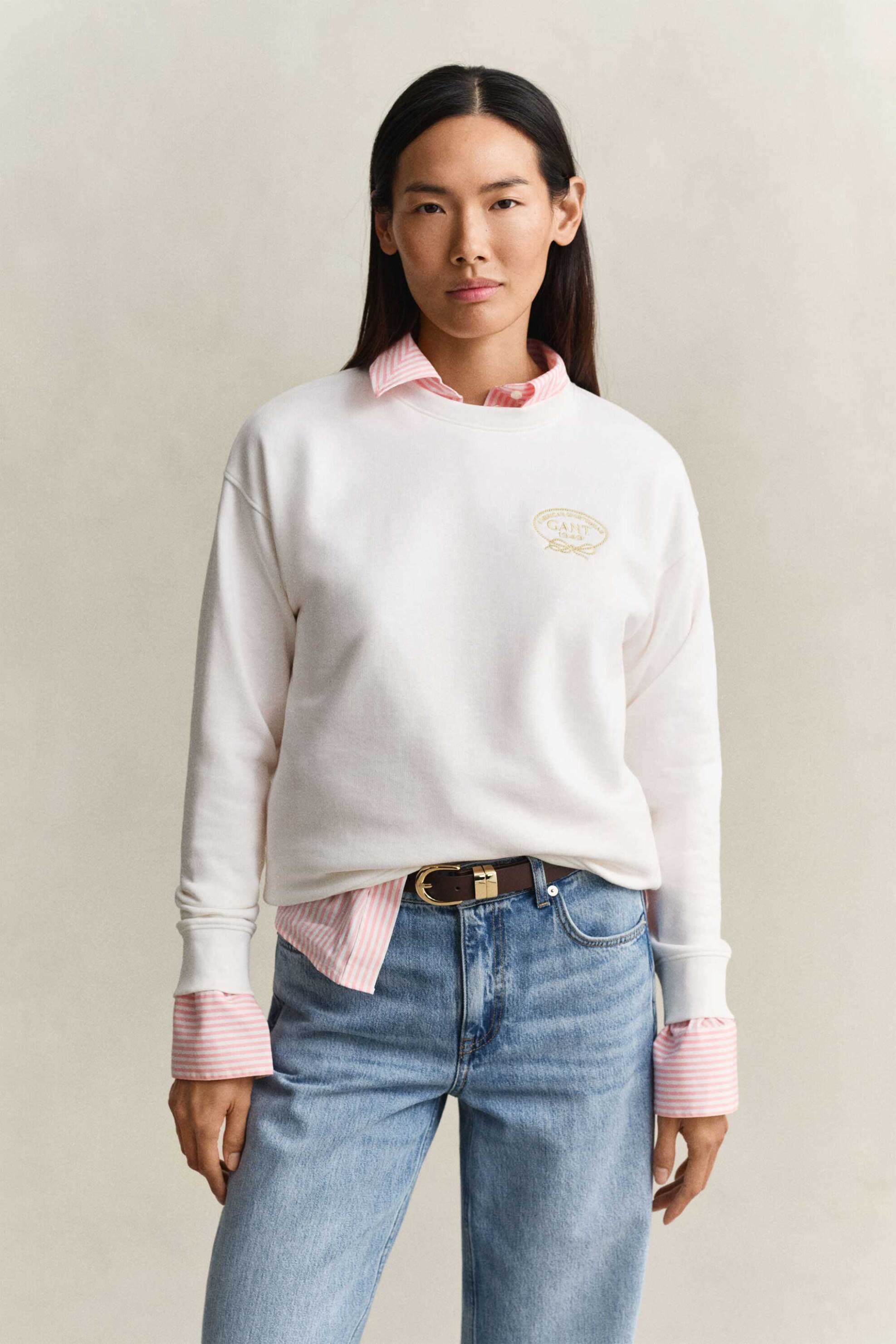 Gant γυναικεία μπλούζα φούτερ με rope graphic logo Regular Fit
