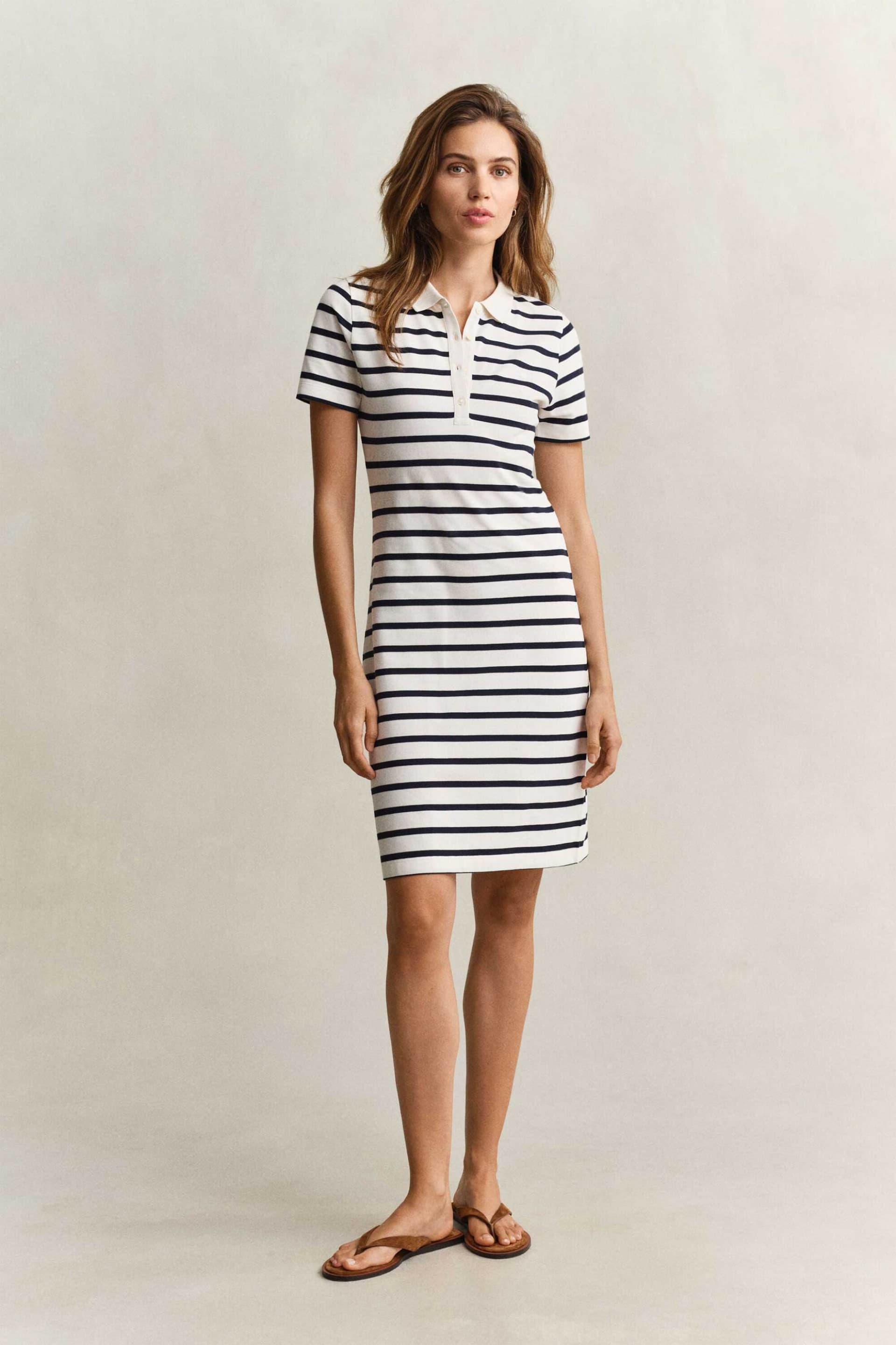Gant γυναικείο mini φόρεμα πόλο πικέ με ριγέ σχέδιο Slim Fit