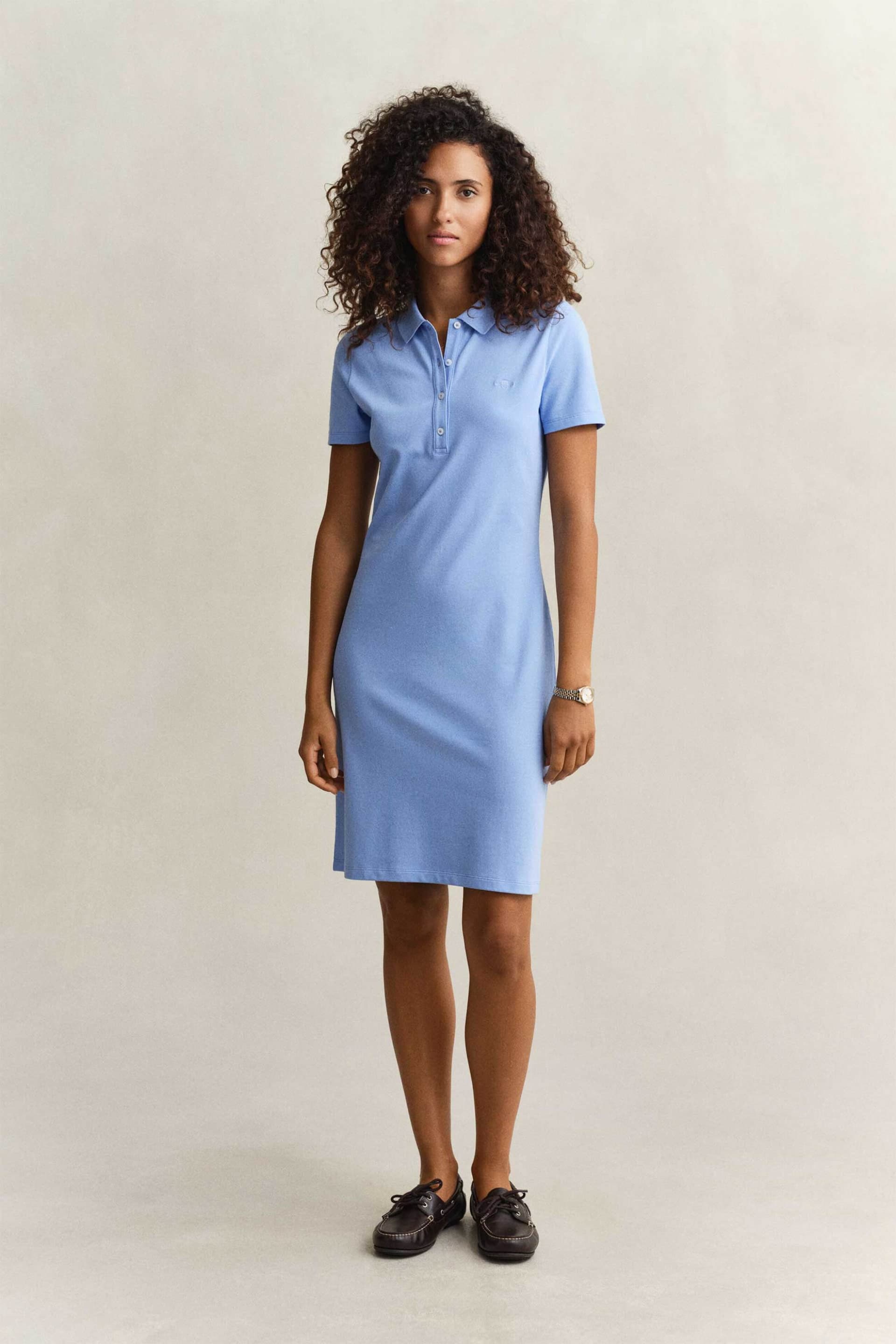 Gant γυναικείο mini φόρεμα πόλο πικέ με κεντημένο λογότυπο Slim Fit