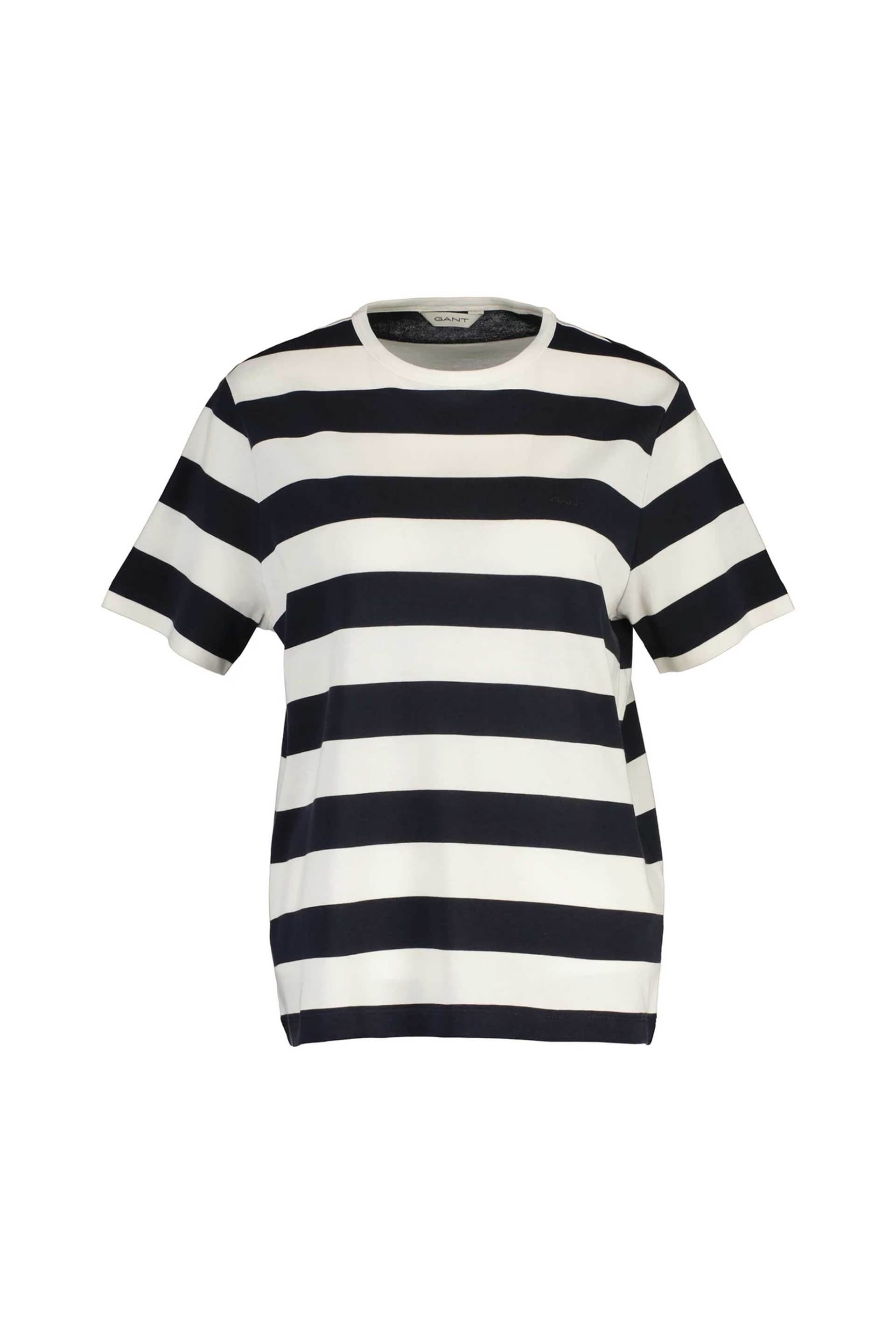Gant γυναικείο T-shirt με ριγέ σχέδιο και λογότυπο Relaxed Fit