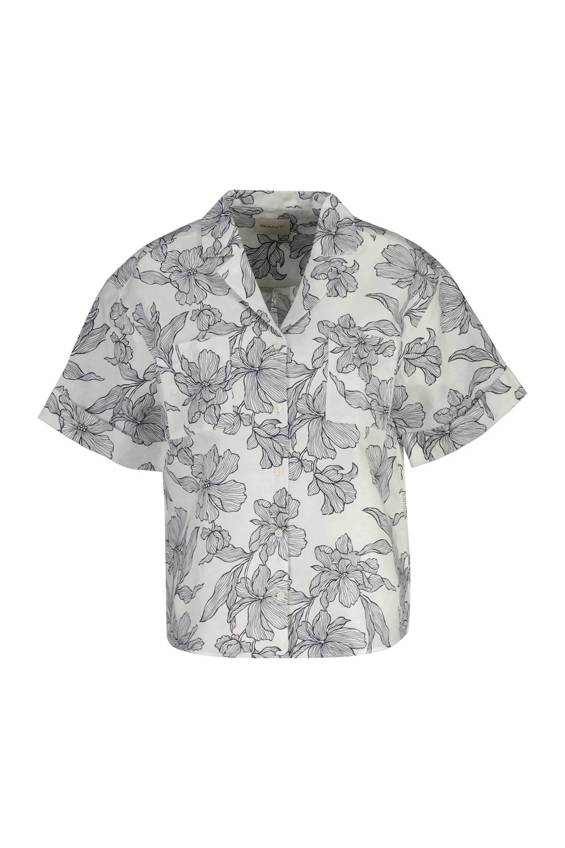 Gant γυναικείο πουκάμισο με λινάρι και floral print Regular Fit