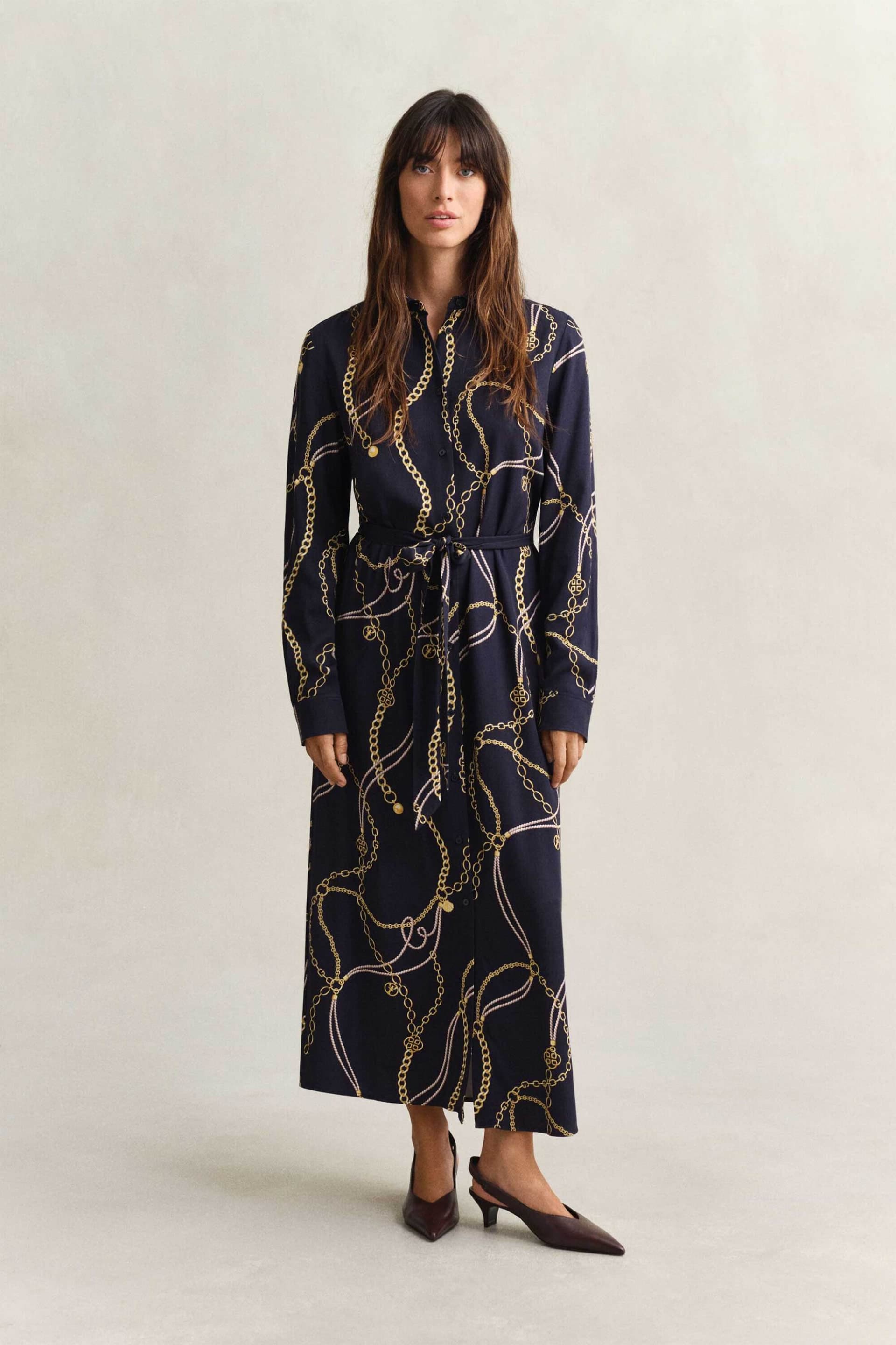 Gant γυναικείο midi φόρεμα σεμιζιέ με print Regular Fit