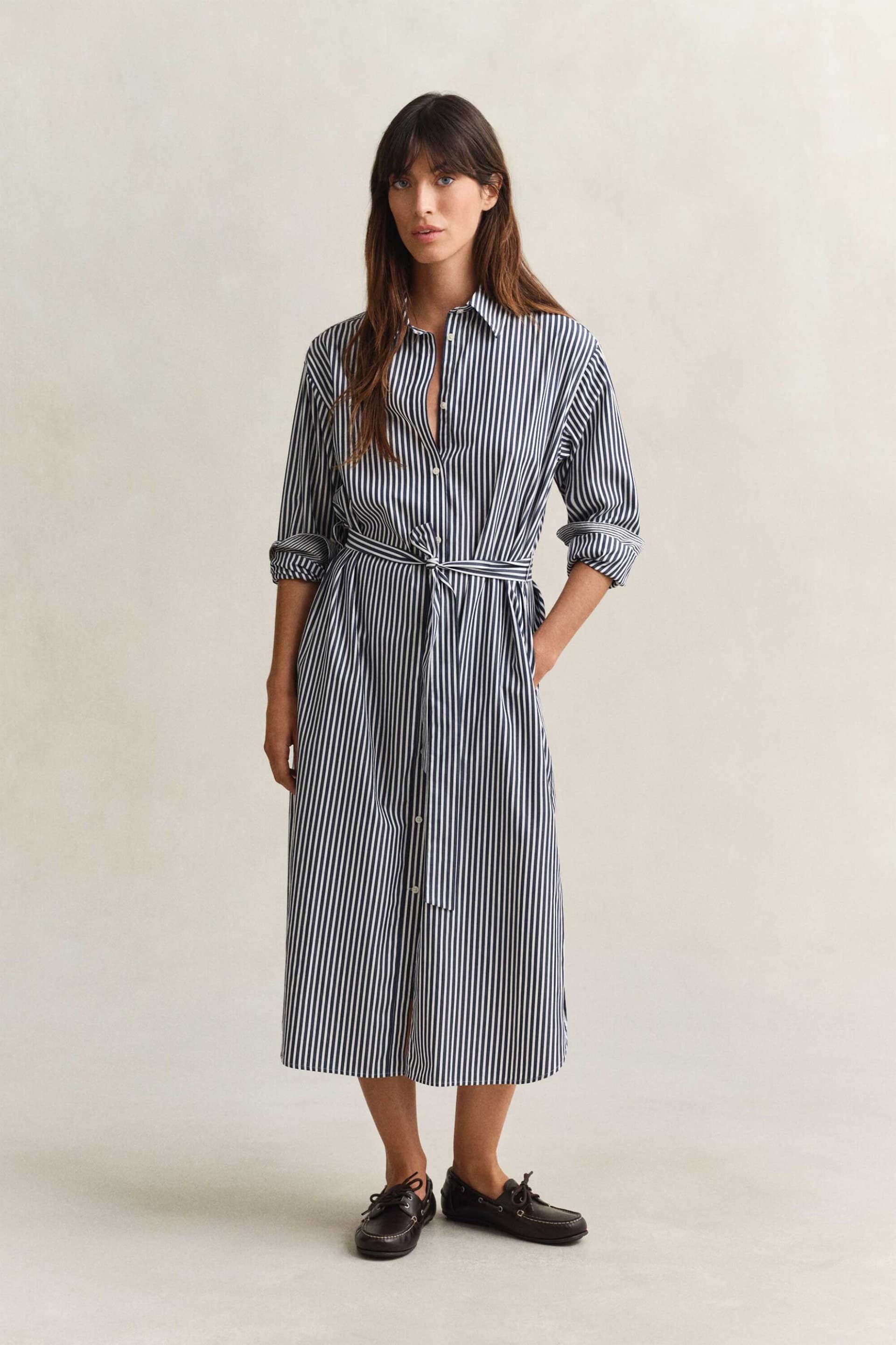 Gant γυναικείο midi φόρεμα σεμιζιέ με ριγέ σχέδιο Regular Fit