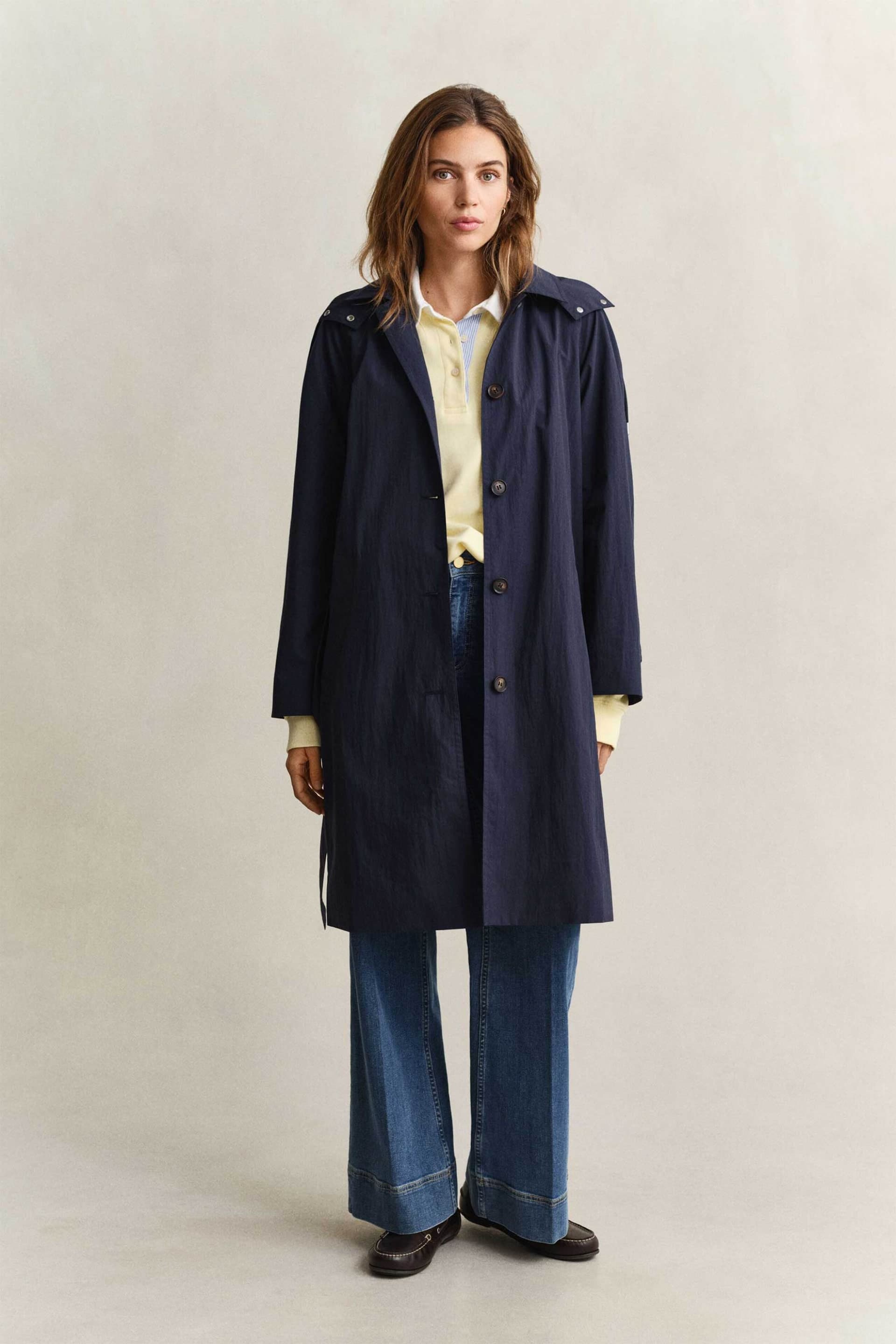 Gant γυναικείο αντιανεμικό παλτό με κουκούλα και ζώνη Regular Fit