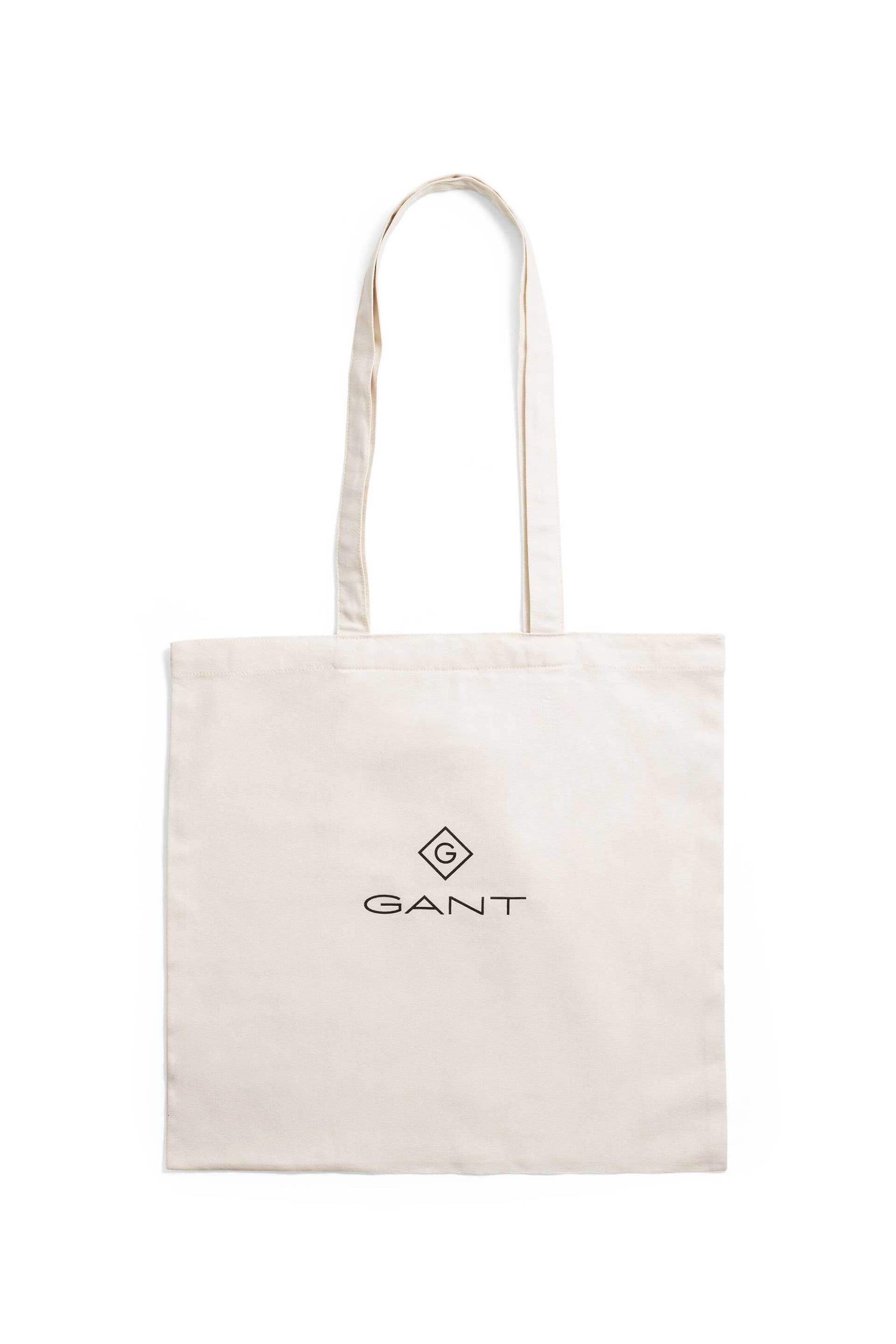 Gant γυναικεία βαμβακερή τσάντα shopper μονόχρωμη με logo print | ONE SIZE