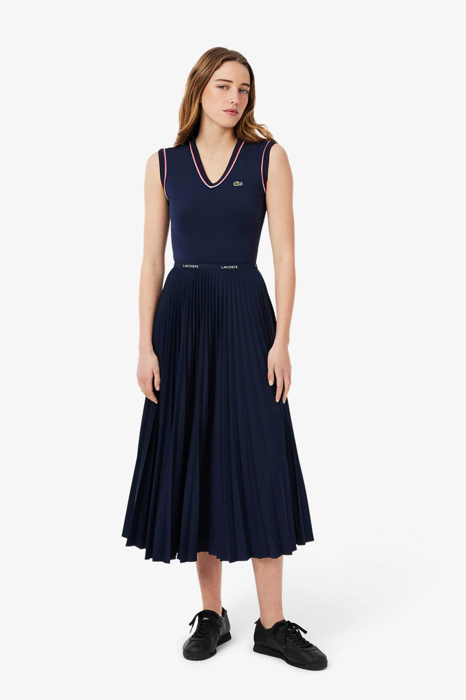 Lacoste γυναικεία midi φούστα πλισέ με ελαστική μέση