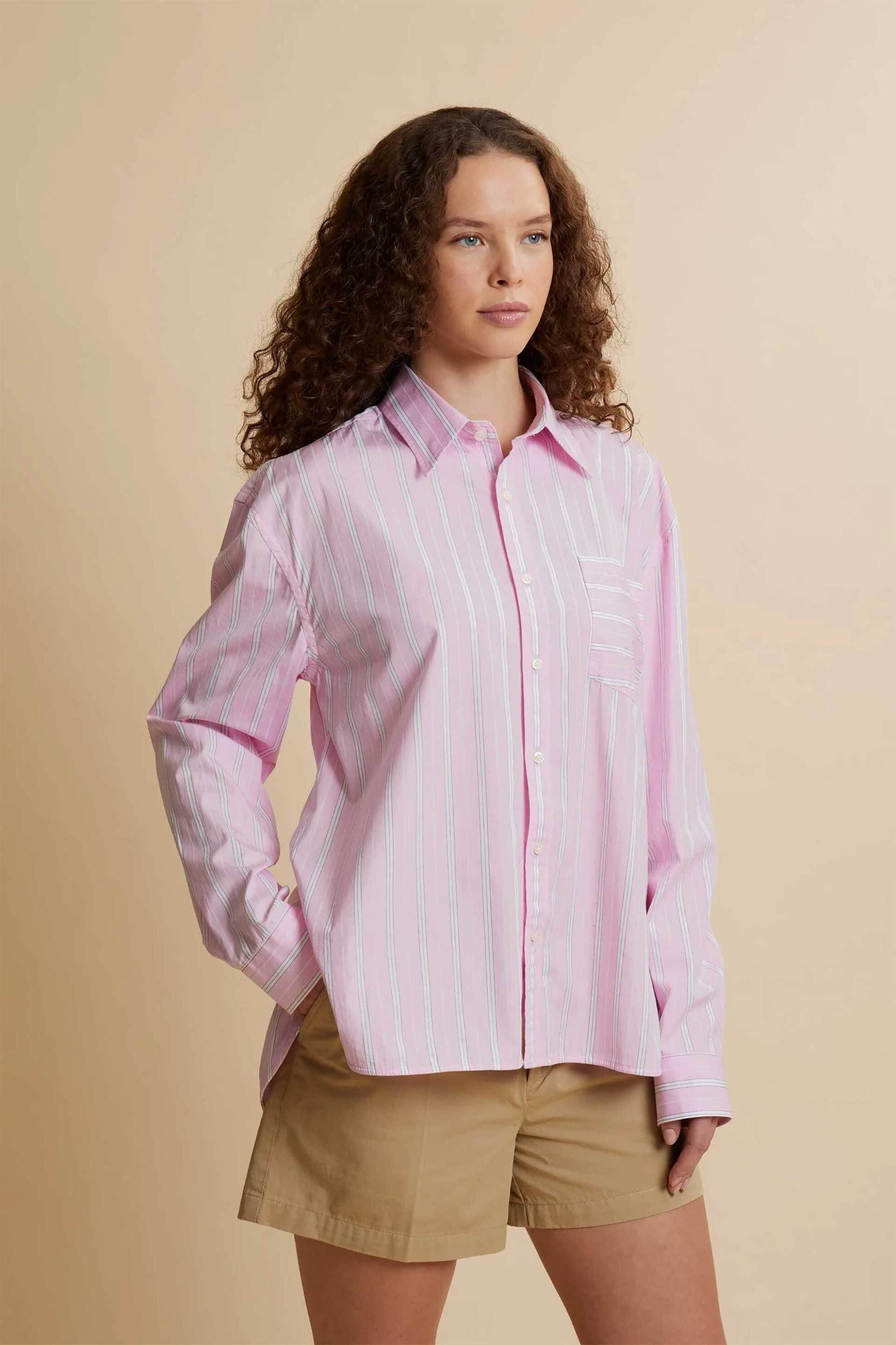 La Martina γυναικείο πουκάμισο poplin με ριγέ σχέδιο Relaxed Fit "Camilla"