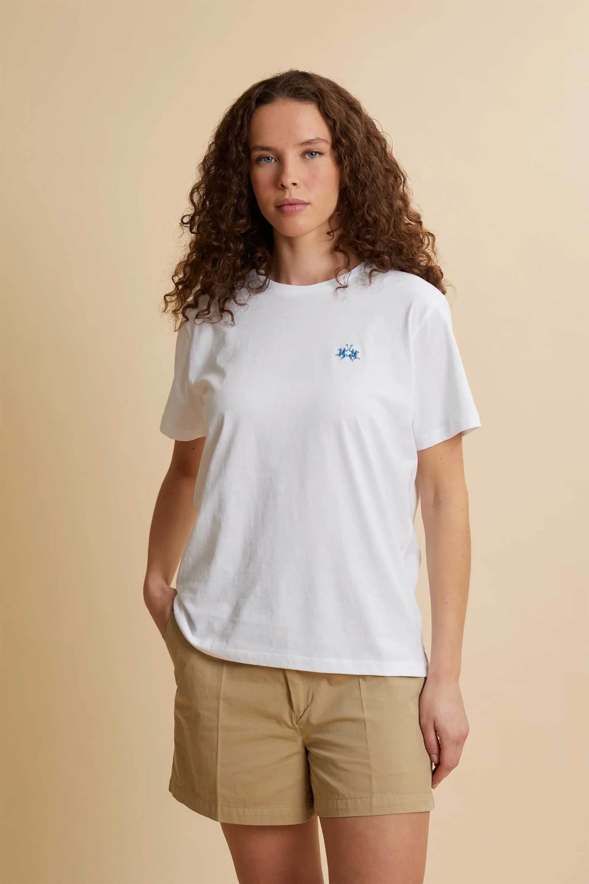 La Martina γυναικείο T-shirt με κεντημένο λογότυπο Regular Fit "Casta"