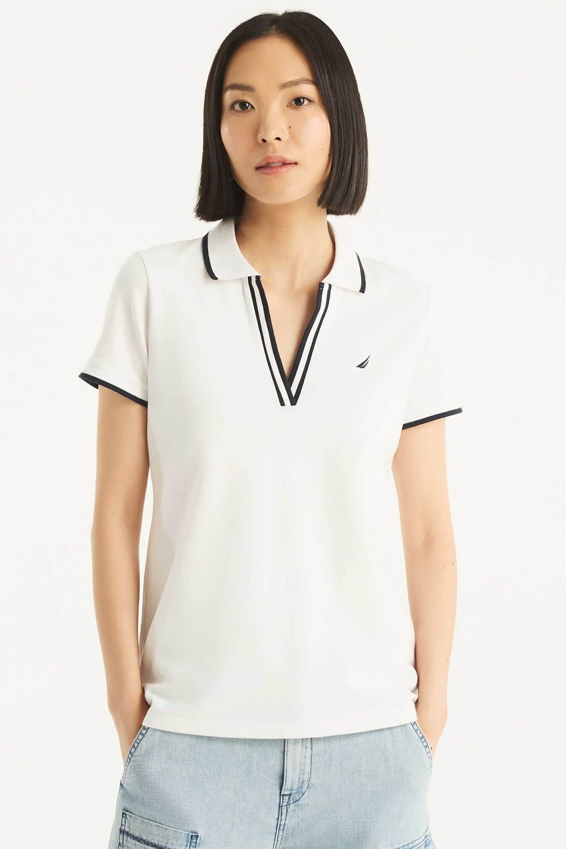 Nautica γυναικεία μπλούζα πόλο πικέ με κεντημένο λογότυπο Classic Fit