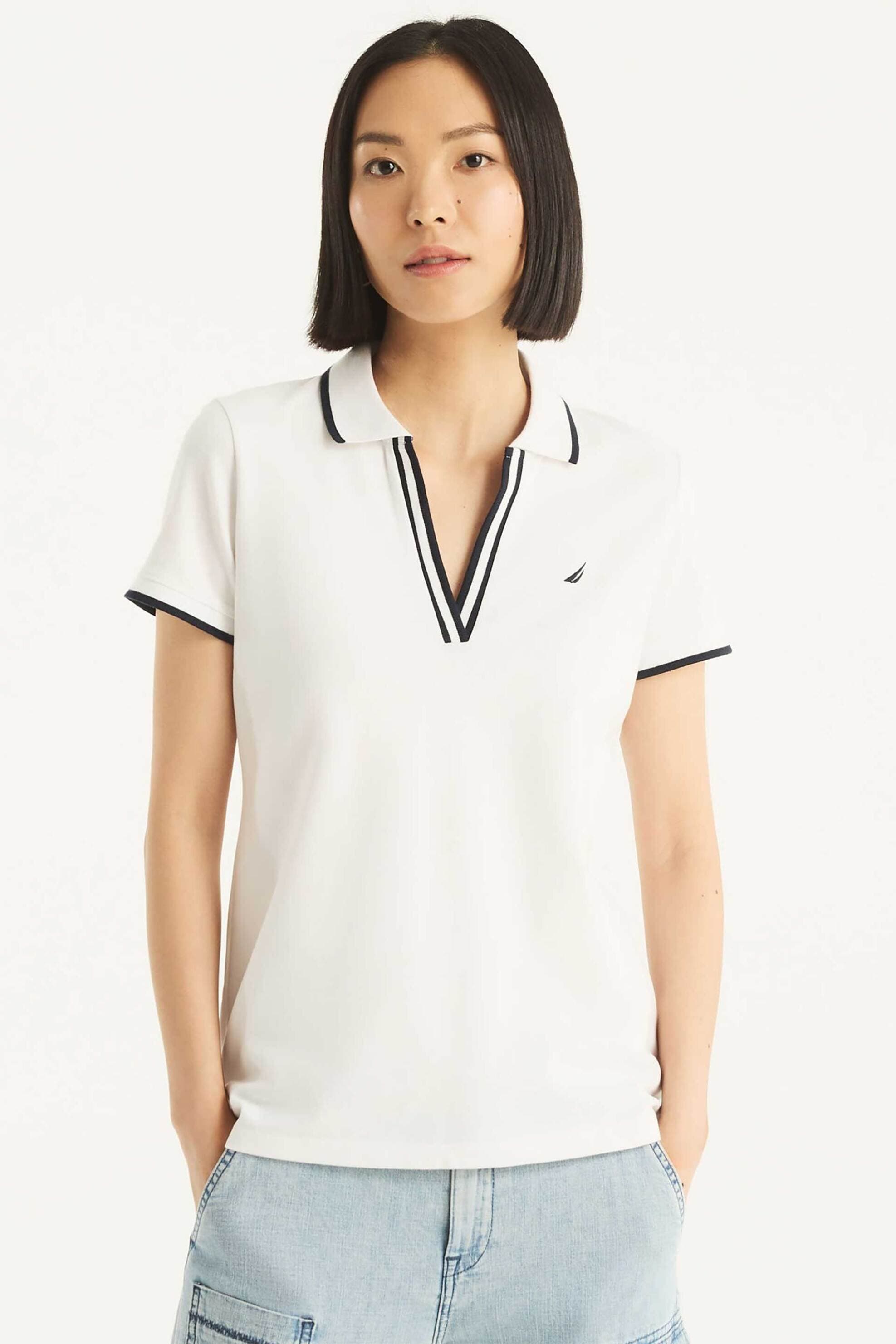 Nautica γυναικεία μπλούζα πόλο πικέ με κεντημένο λογότυπο Classic Fit