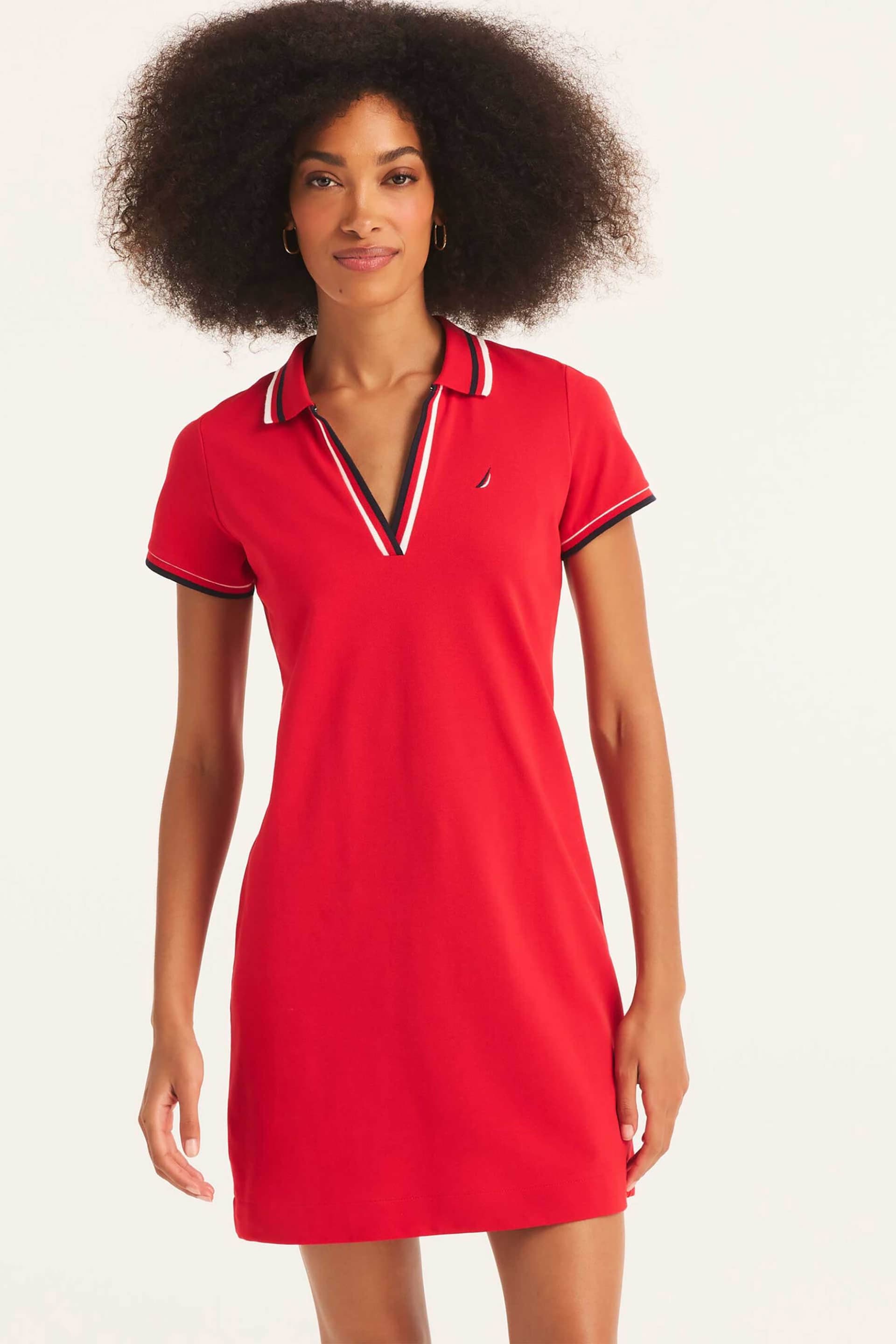 Nautica γυναικείο mini φόρεμα πόλο πικέ με κεντημένο λογότυπο Classic Fit