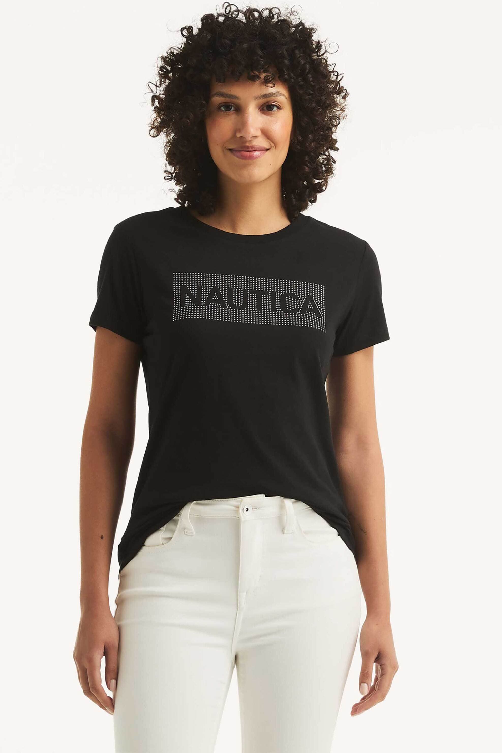 Nautica γυναικείο T-shirt με λογότυπο από στρας Classic Fit | M