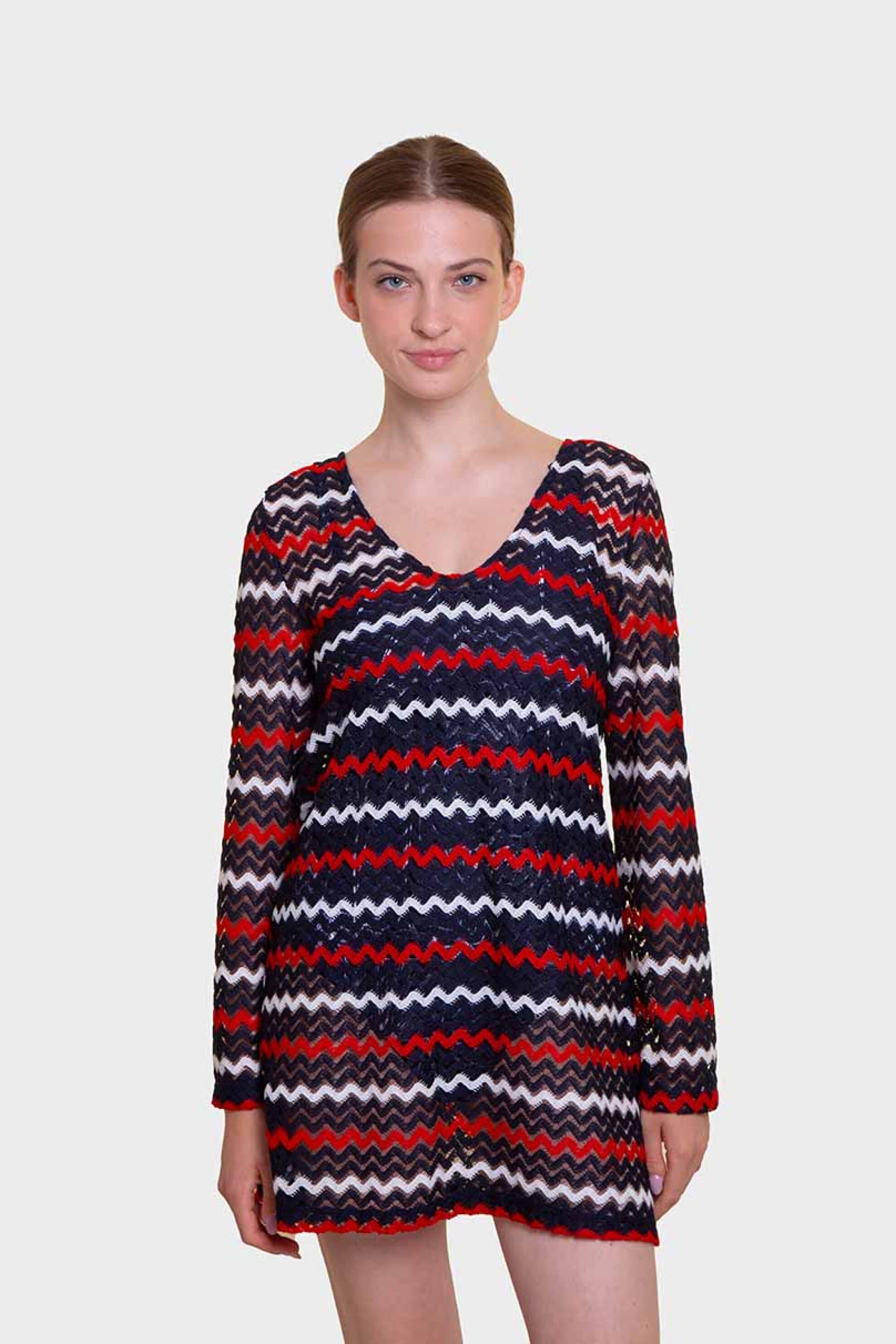 Nautica γυναικείο mini φόρεμα πλεκτό με διάτρητο σχέδιο | S