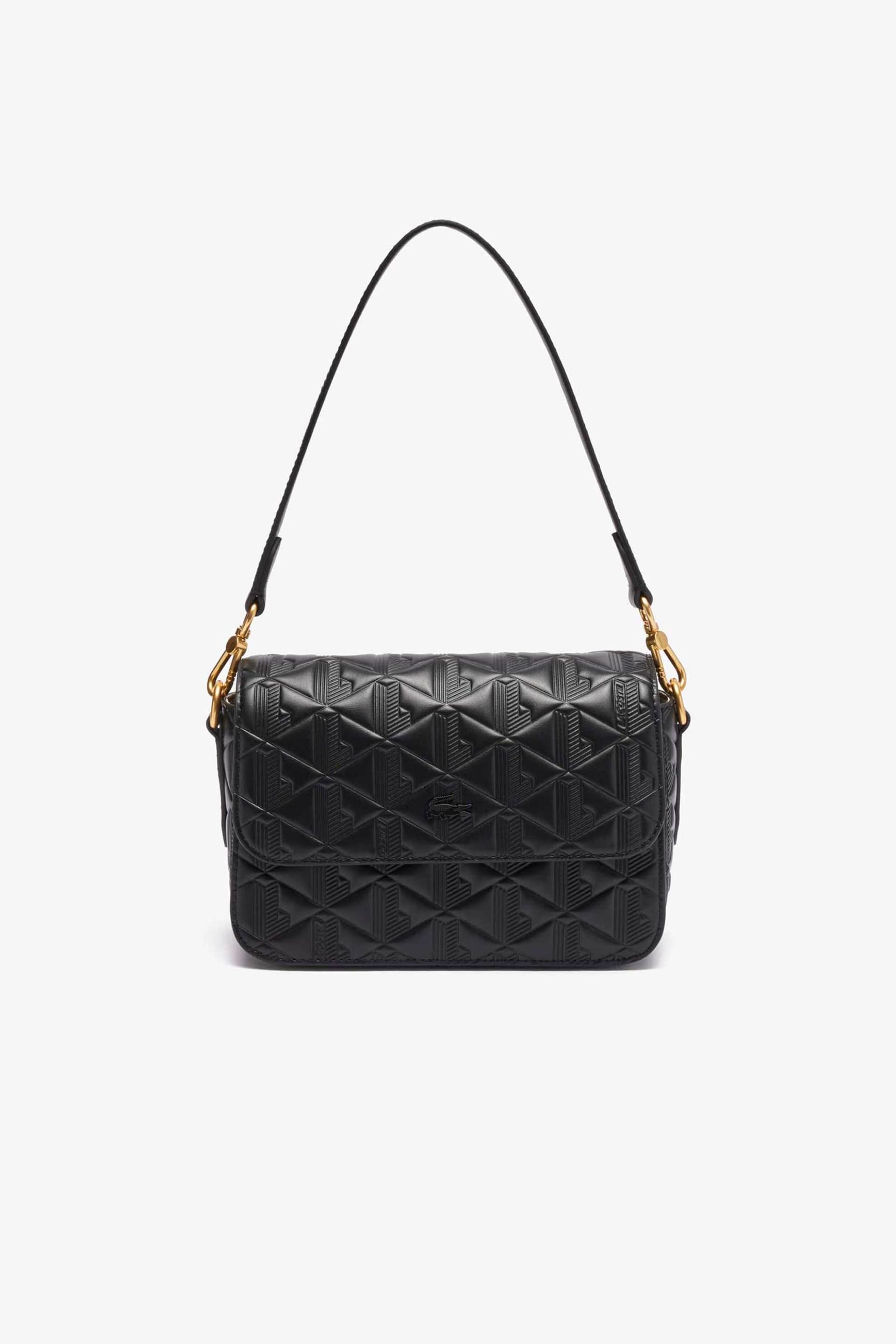 Lacoste γυναικεία δερμάτινη τσάντα ώμου με all-over monogram "Maheki" | ONE SIZE