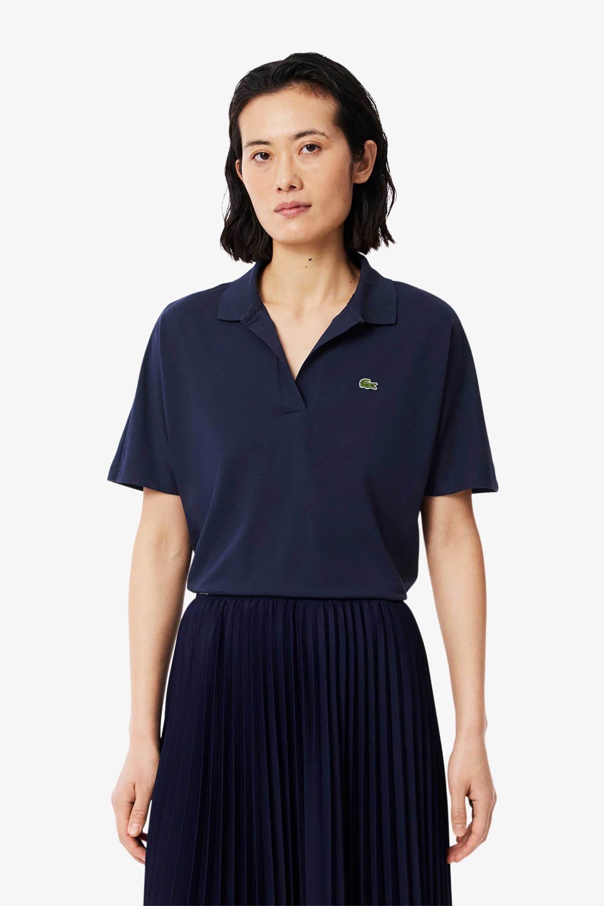 Lacoste γυναικεία μπλούζα πόλο πικέ κοντομάνικη με κεντημένο λογότυπο Relaxed Fit