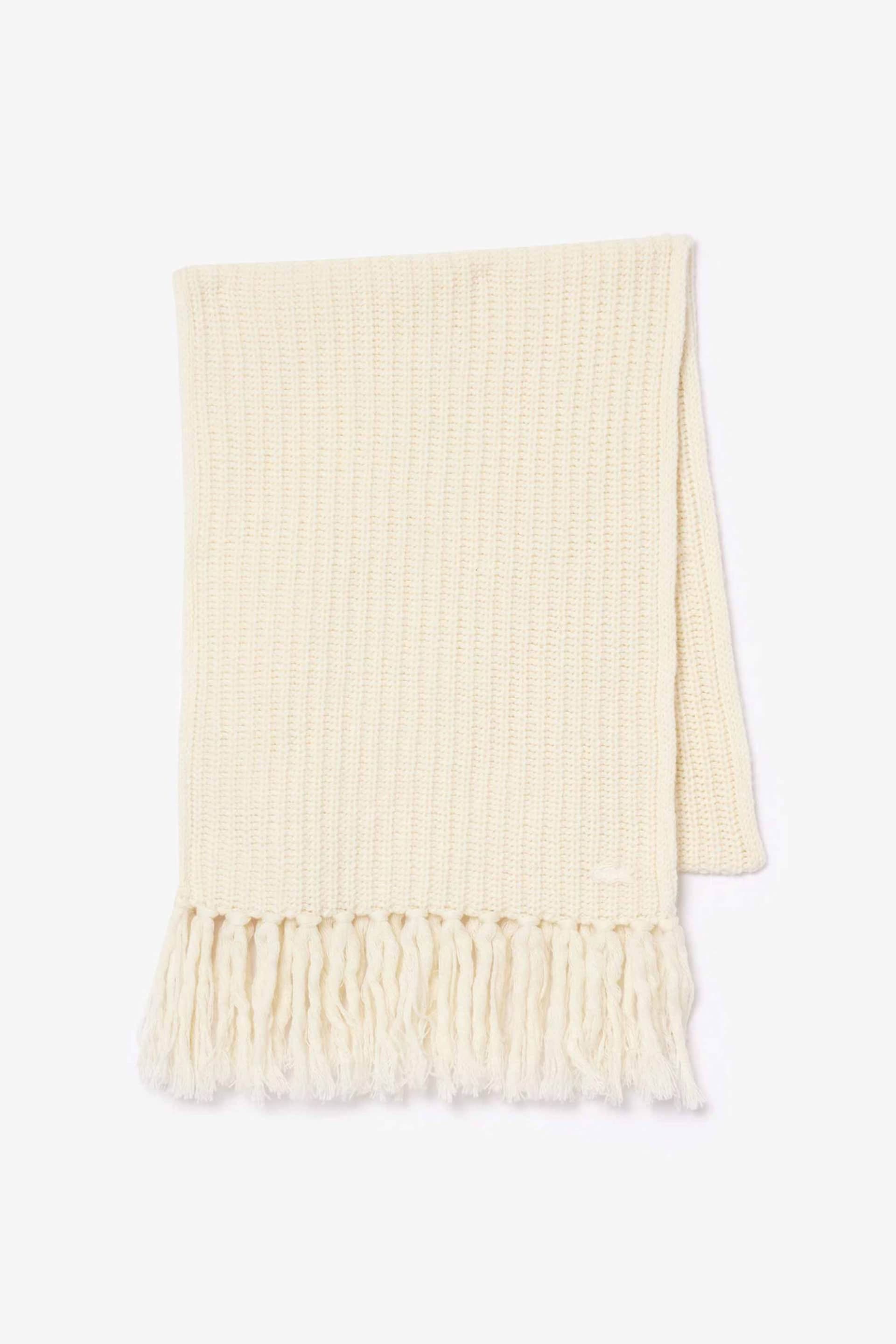 Lacoste γυναικείο μάλλινο κασκόλ ribbed με κρόσσια