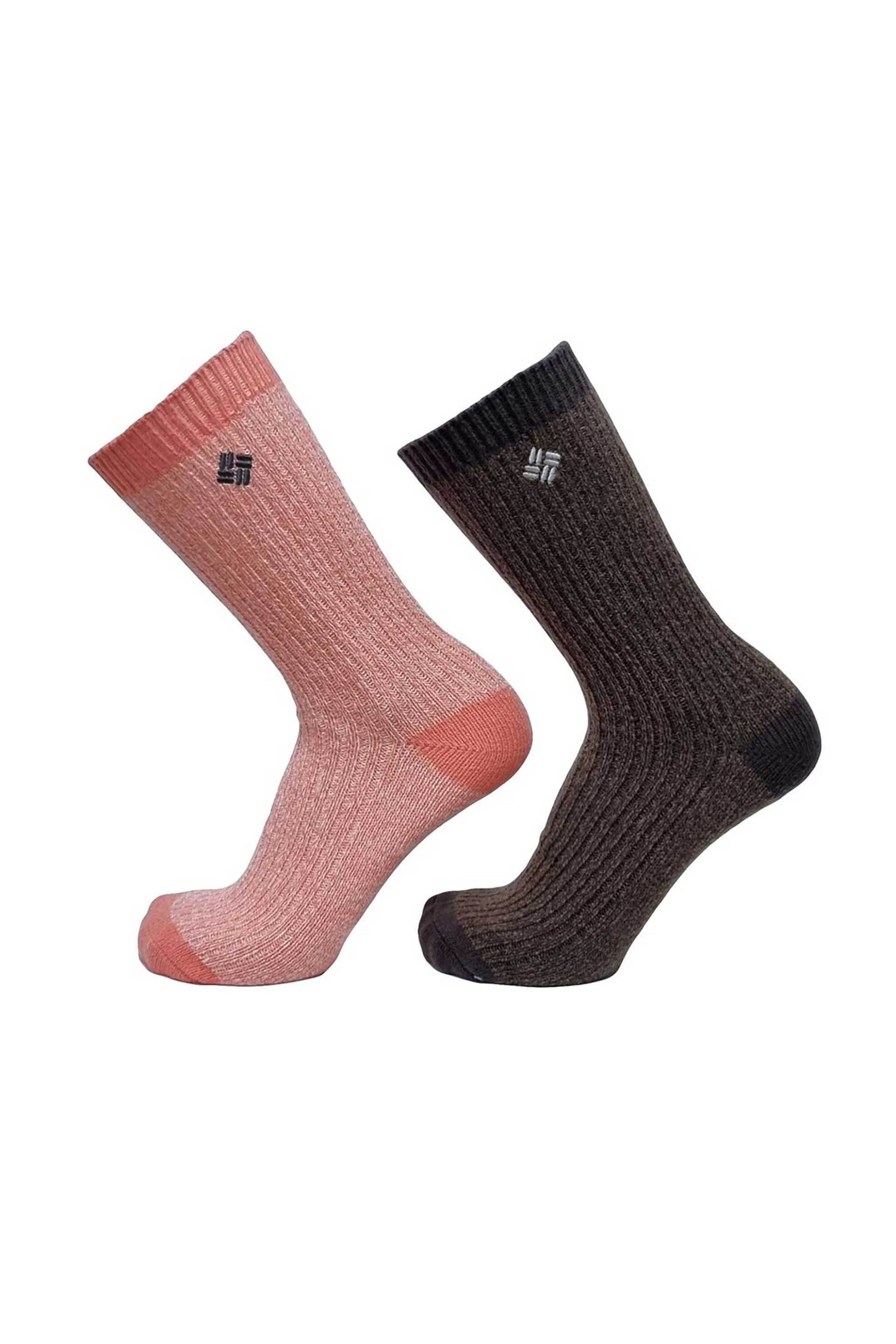 Columbia σετ γυναικείες μακριές κάλτσες "Super Soft Micro Poly Canyon Stripe" (2 ζευγάρια)