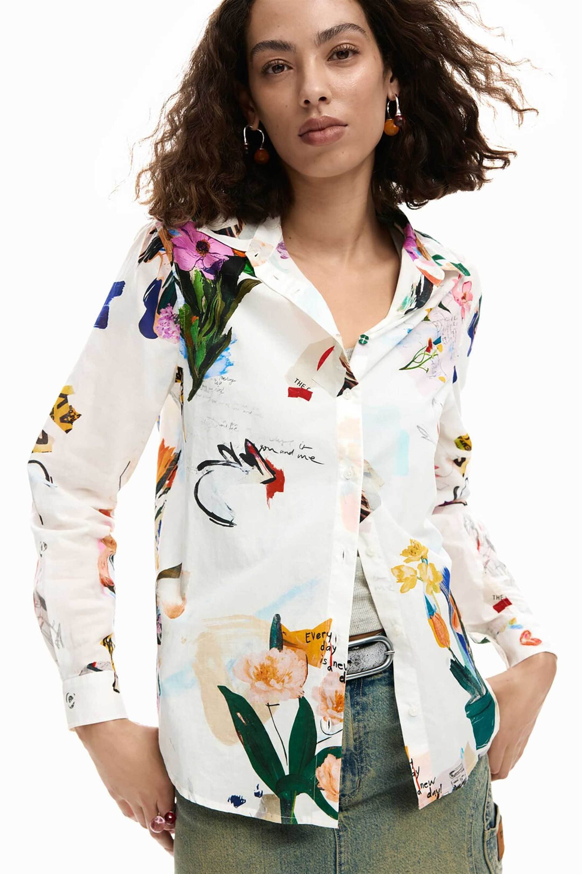 Desigual γυναικείo πουκάμισο με floral print "Cam Mila"