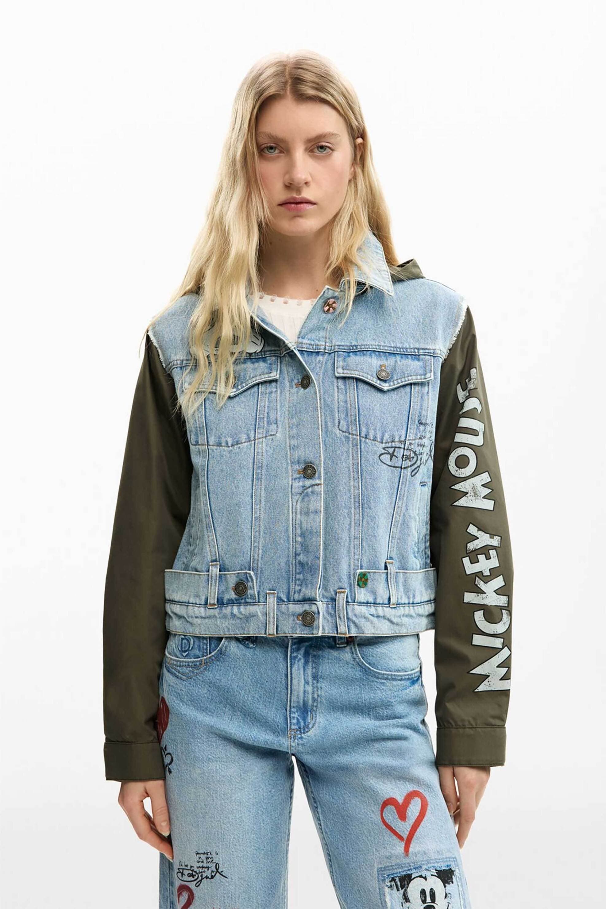 Desigual γυναικείo denim jacket με print "Μickey Μouse™"