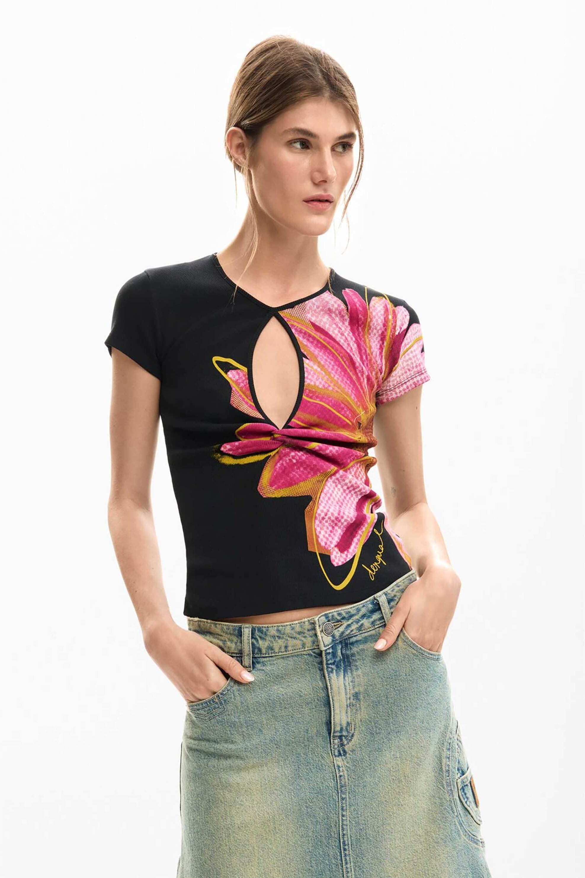 Desigual γυναικεία μπλούζα με floral print Regular Fit "Dublin"