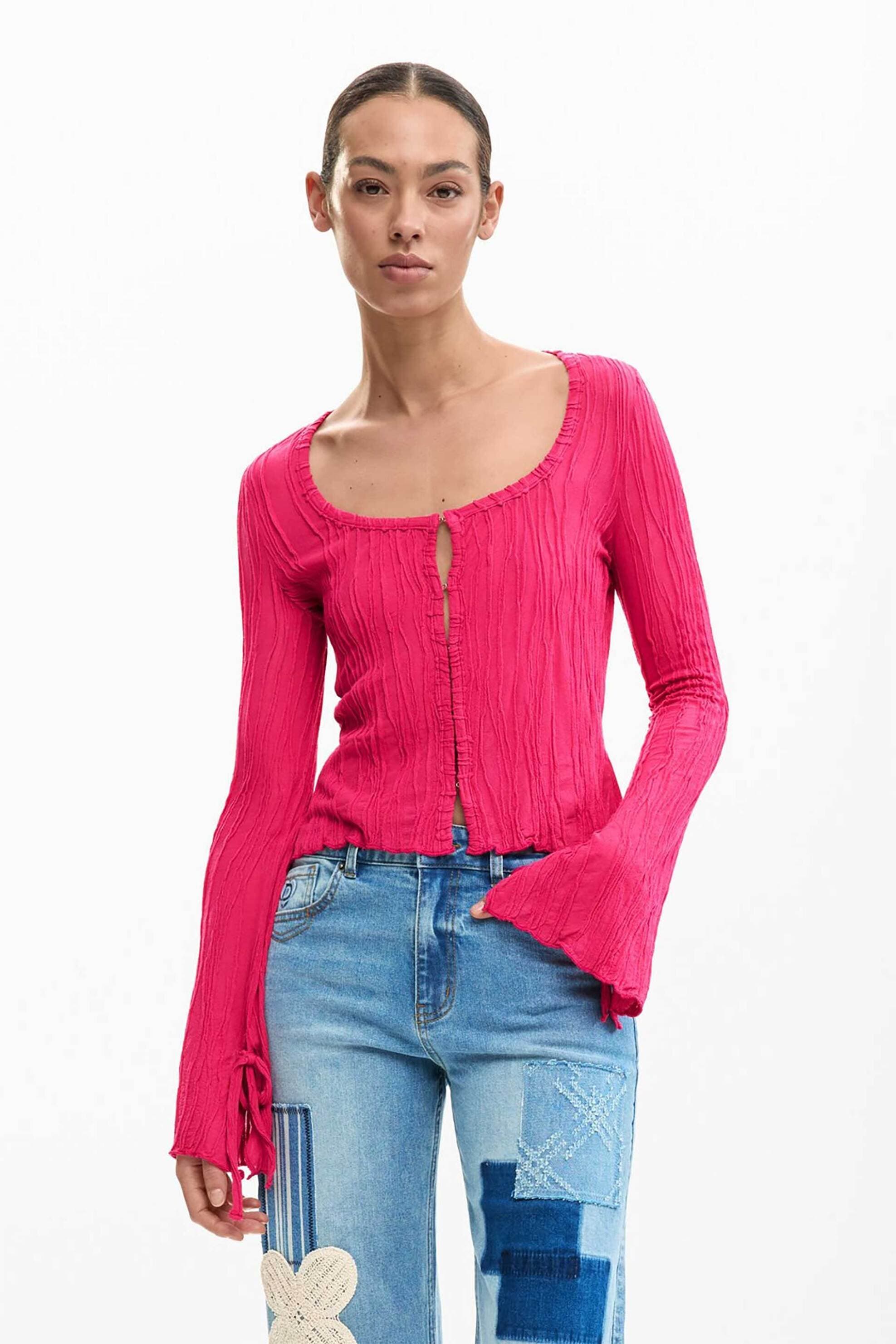 Desigual γυναικεία πλεκτή ζακέτα μονόχρωμη "Bucarest"