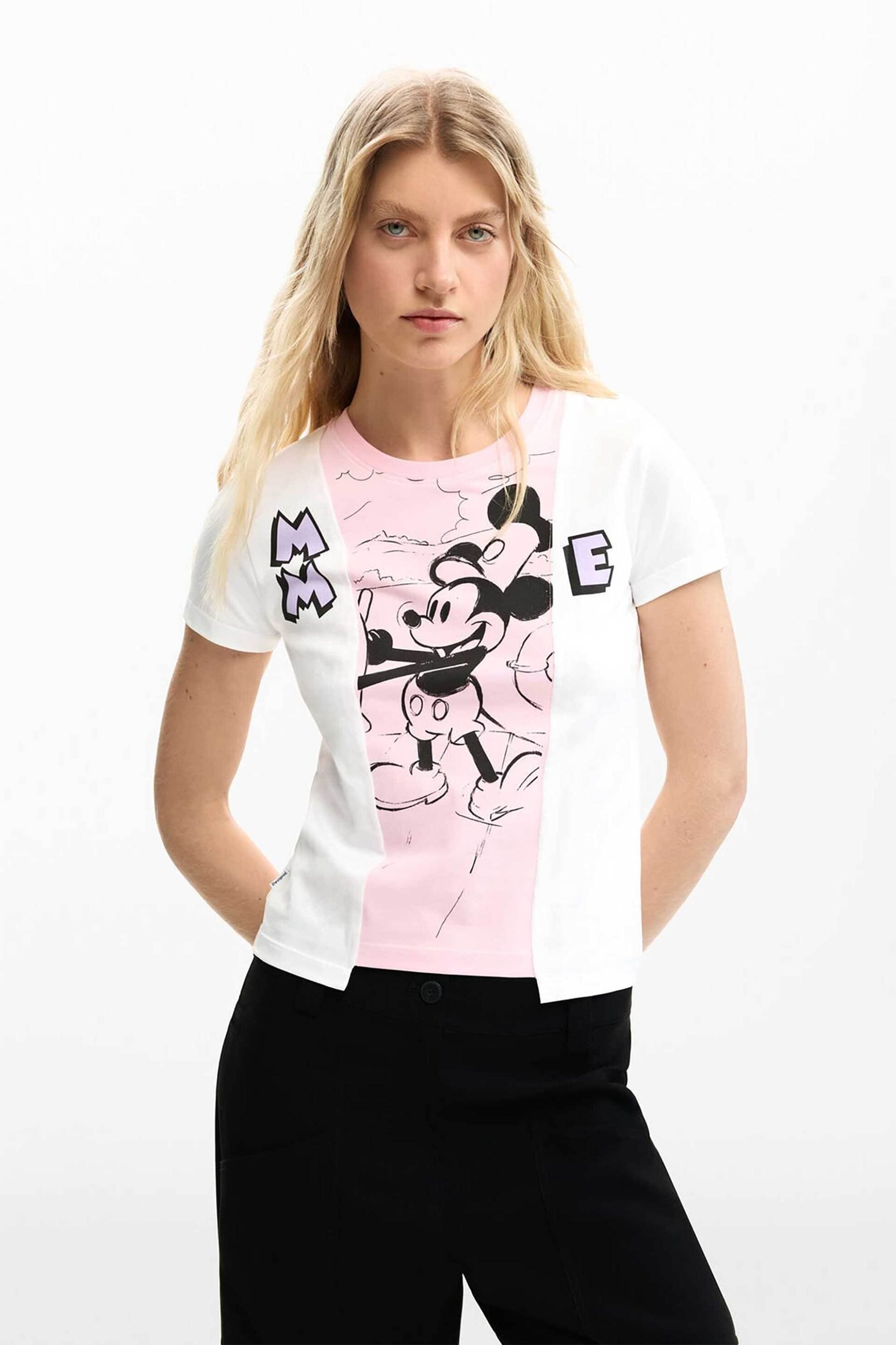 Desigual γυναικείο T-shirt με print Regular Fit "Mickey Mouse™"