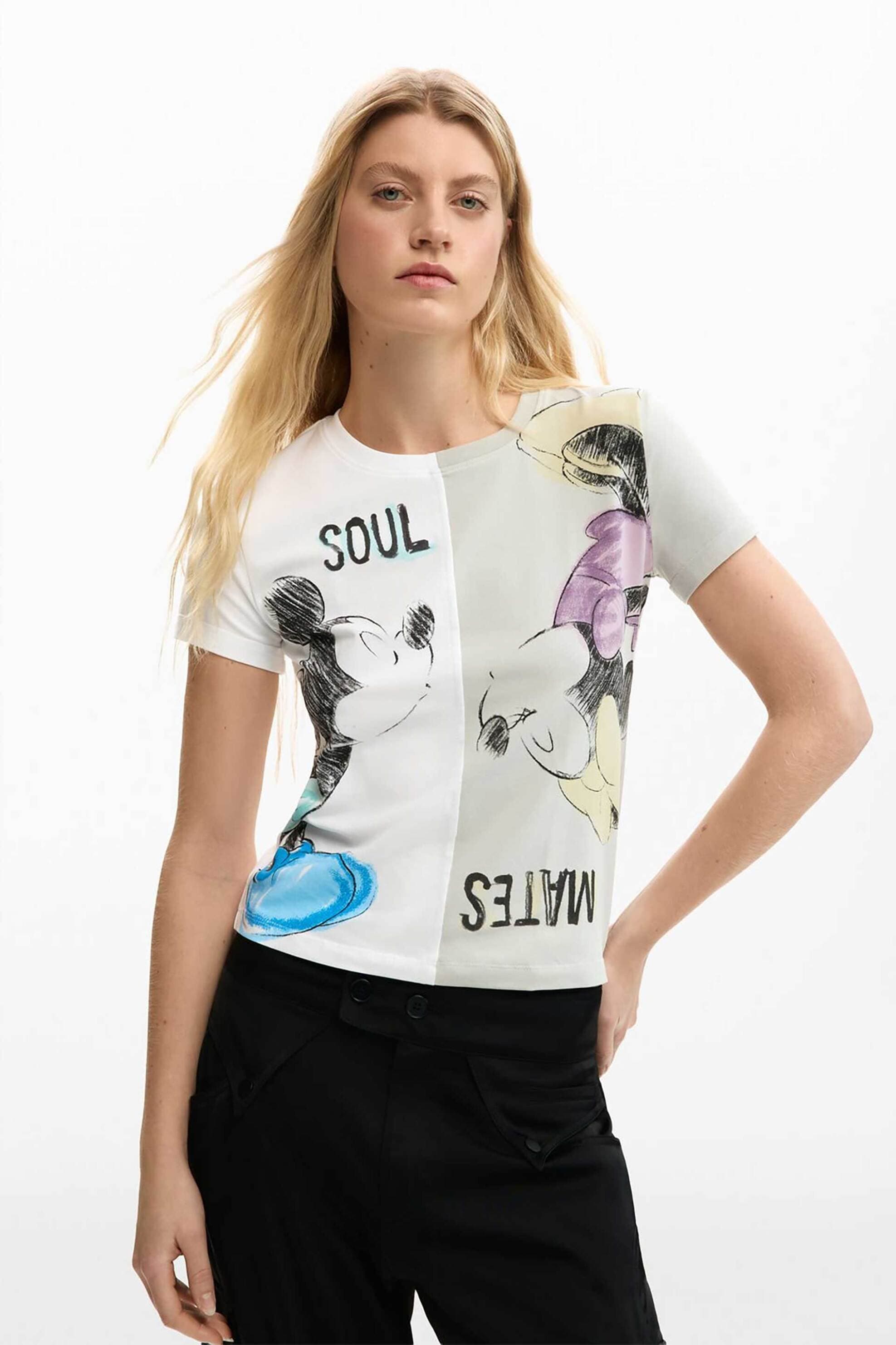 Desigual γυναικείο T-shirt με print Regular Fit "Mickey Mouse™"