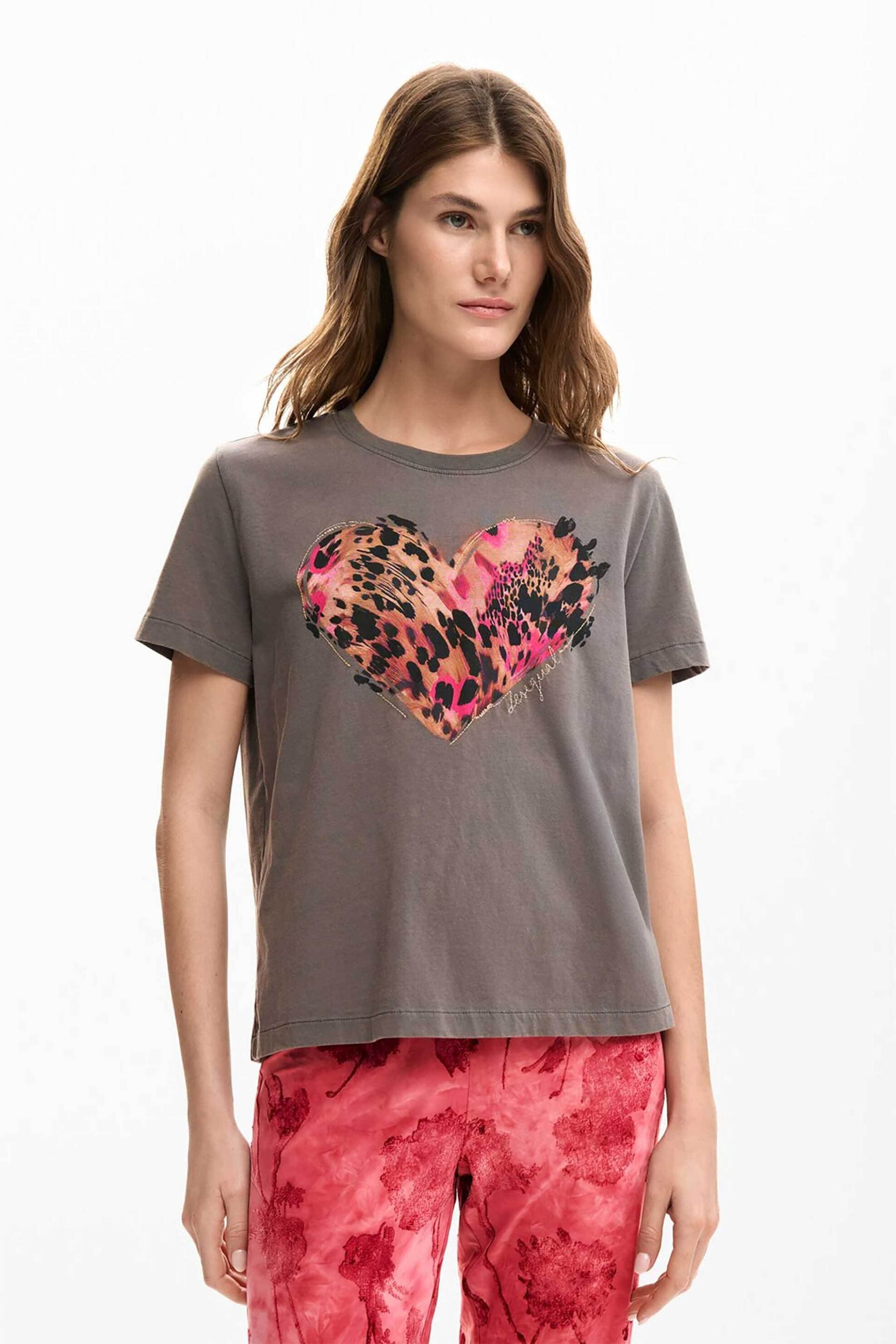Desigual γυναικείο T-shirt με print Regular Fit "Tiger"