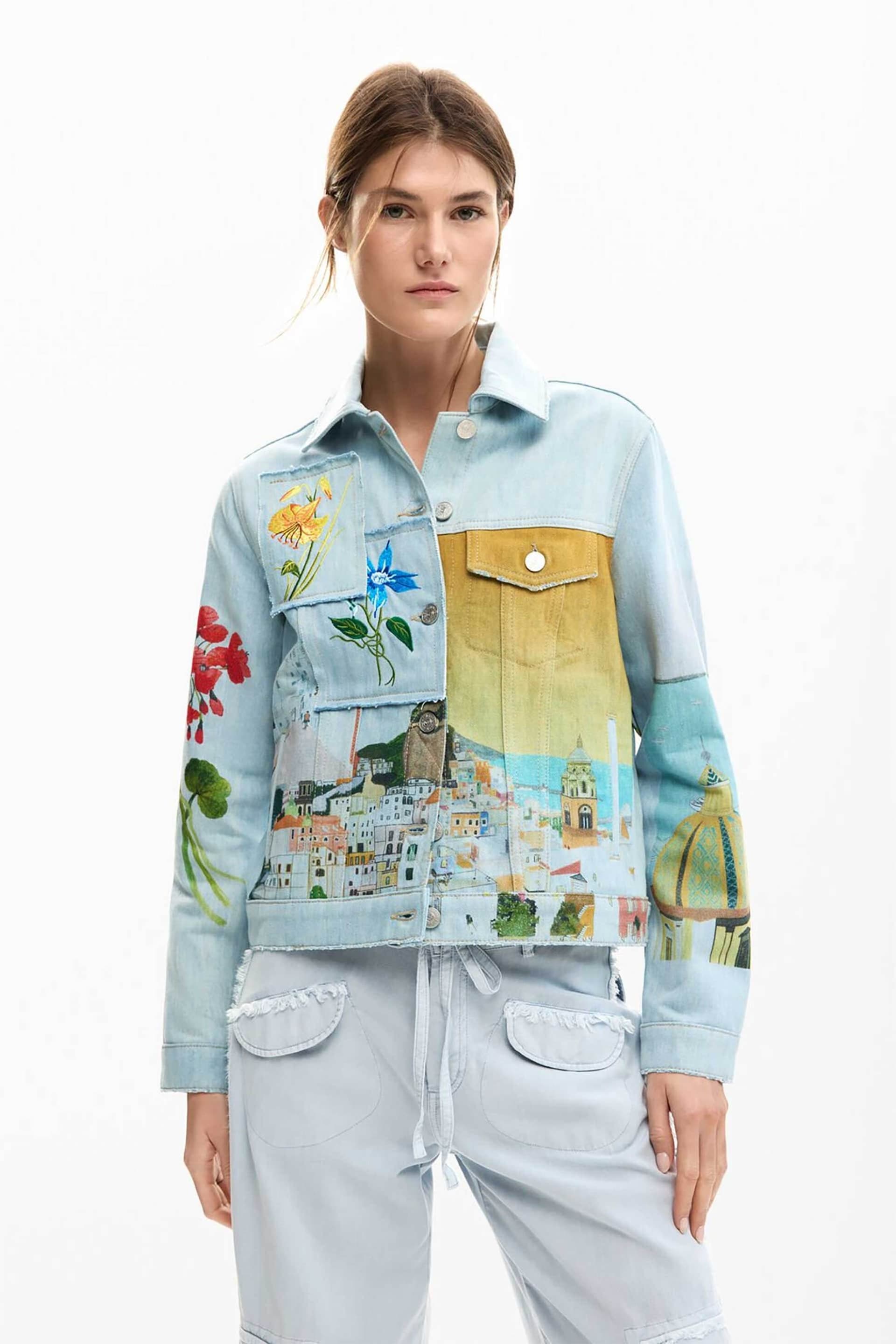 Desigual γυναικείo denim jacket με Amalfi print "Indi"