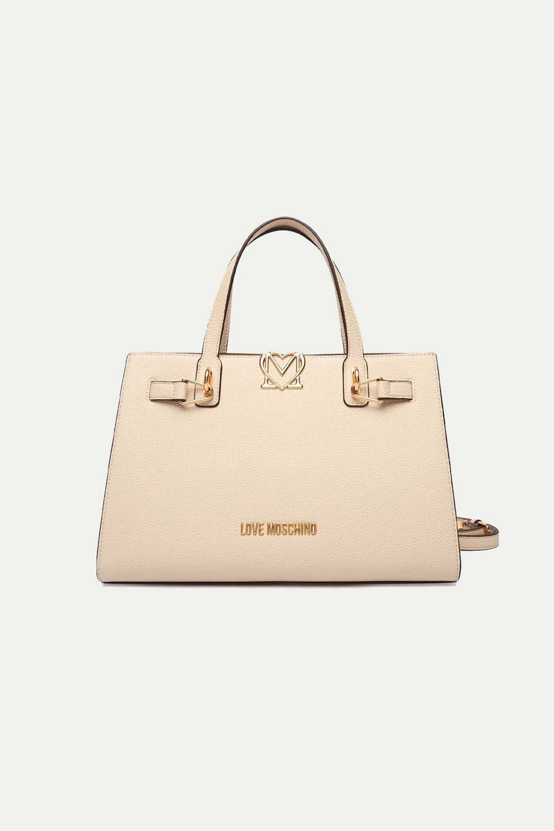 Love Moschino γυναικεία τσάντα χειρός με μεταλλικό λογότυπο