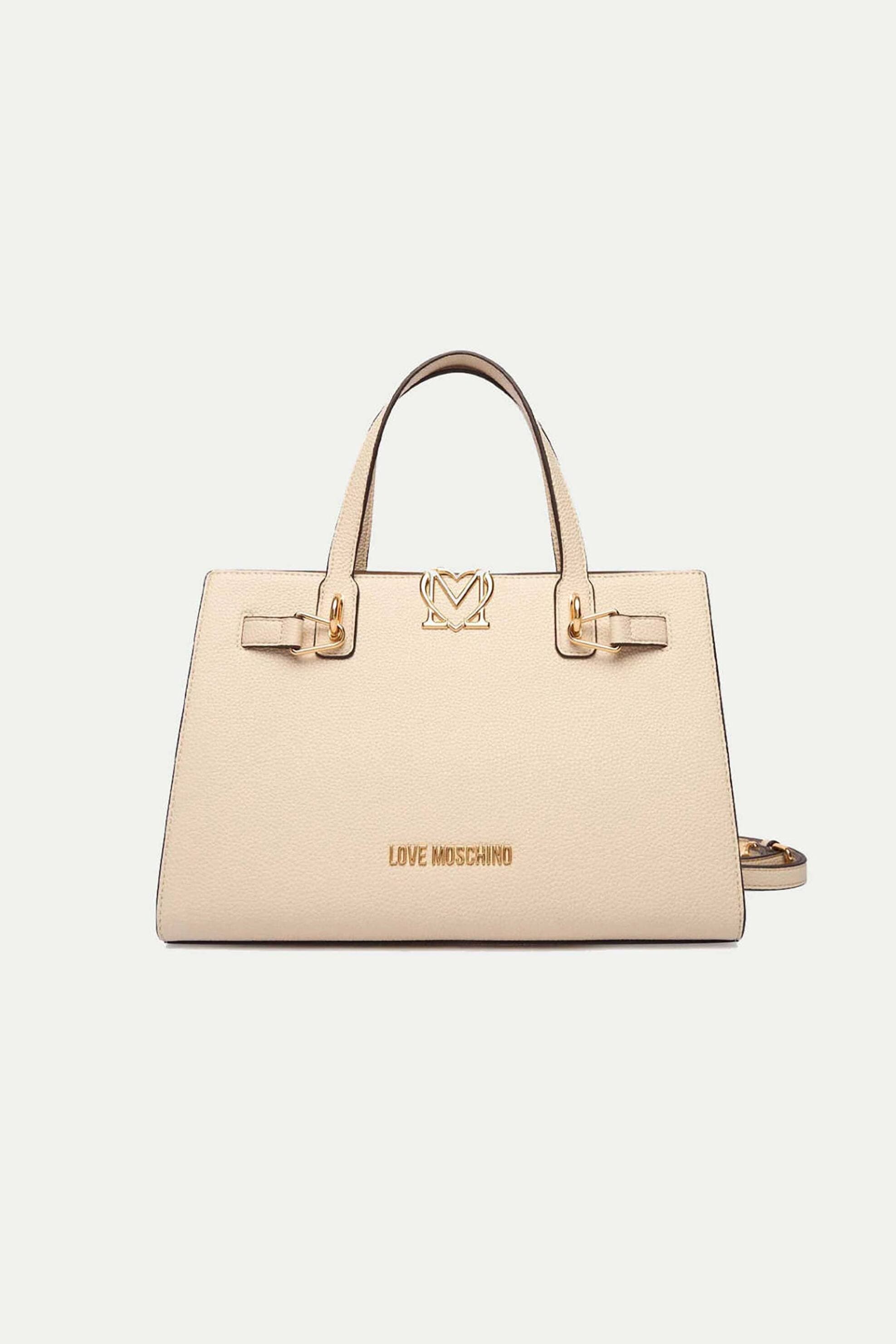 Love Moschino γυναικεία τσάντα χειρός με μεταλλικό λογότυπο