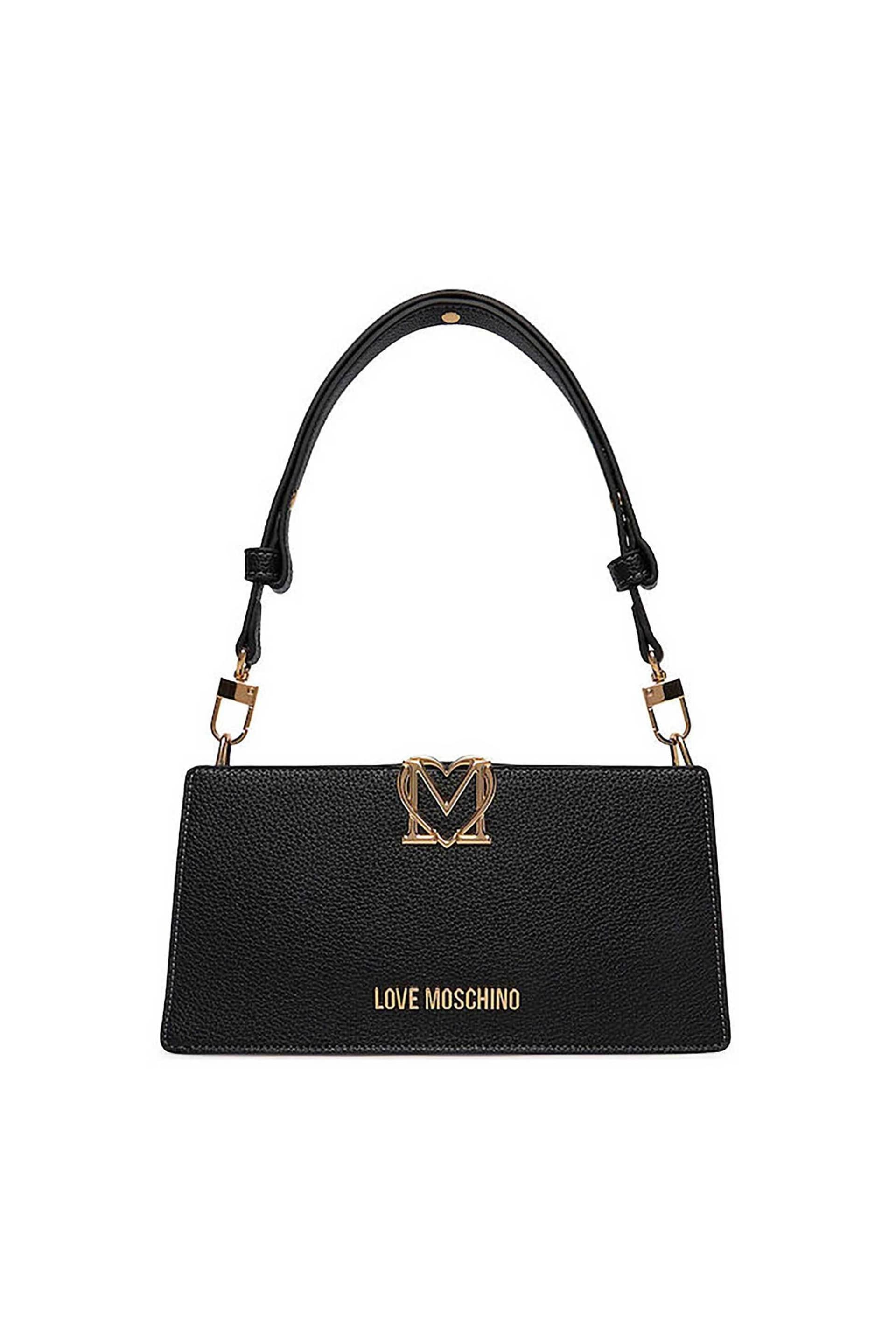 Love Moschino γυναικεία τσάντα ώμου με μεταλλικό λογότυπο