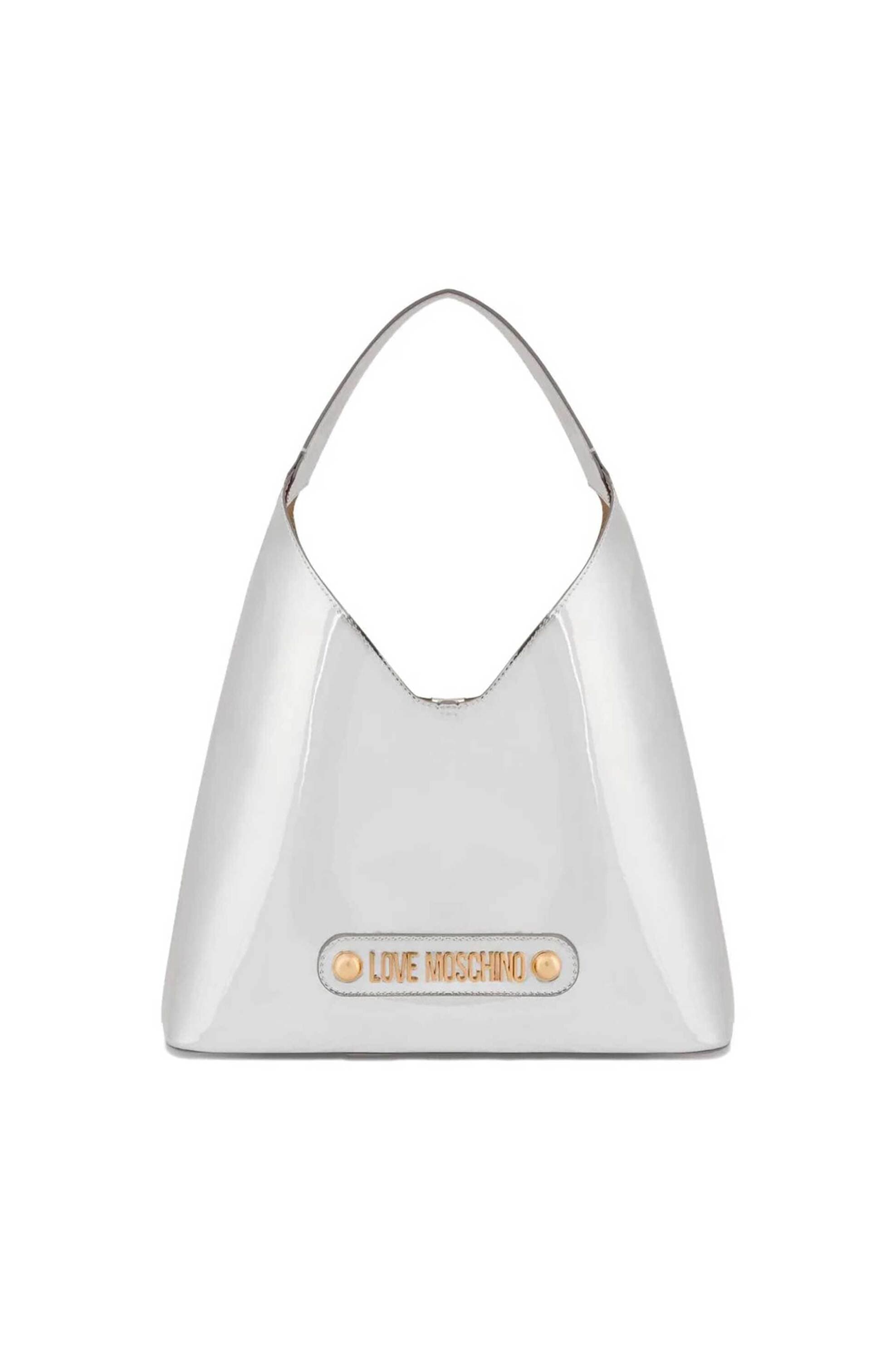Love Moschino γυναικεία τσάντα ώμου με μεταλλικό λογότυπο και γυαλιστερή όψη | ONE SIZE