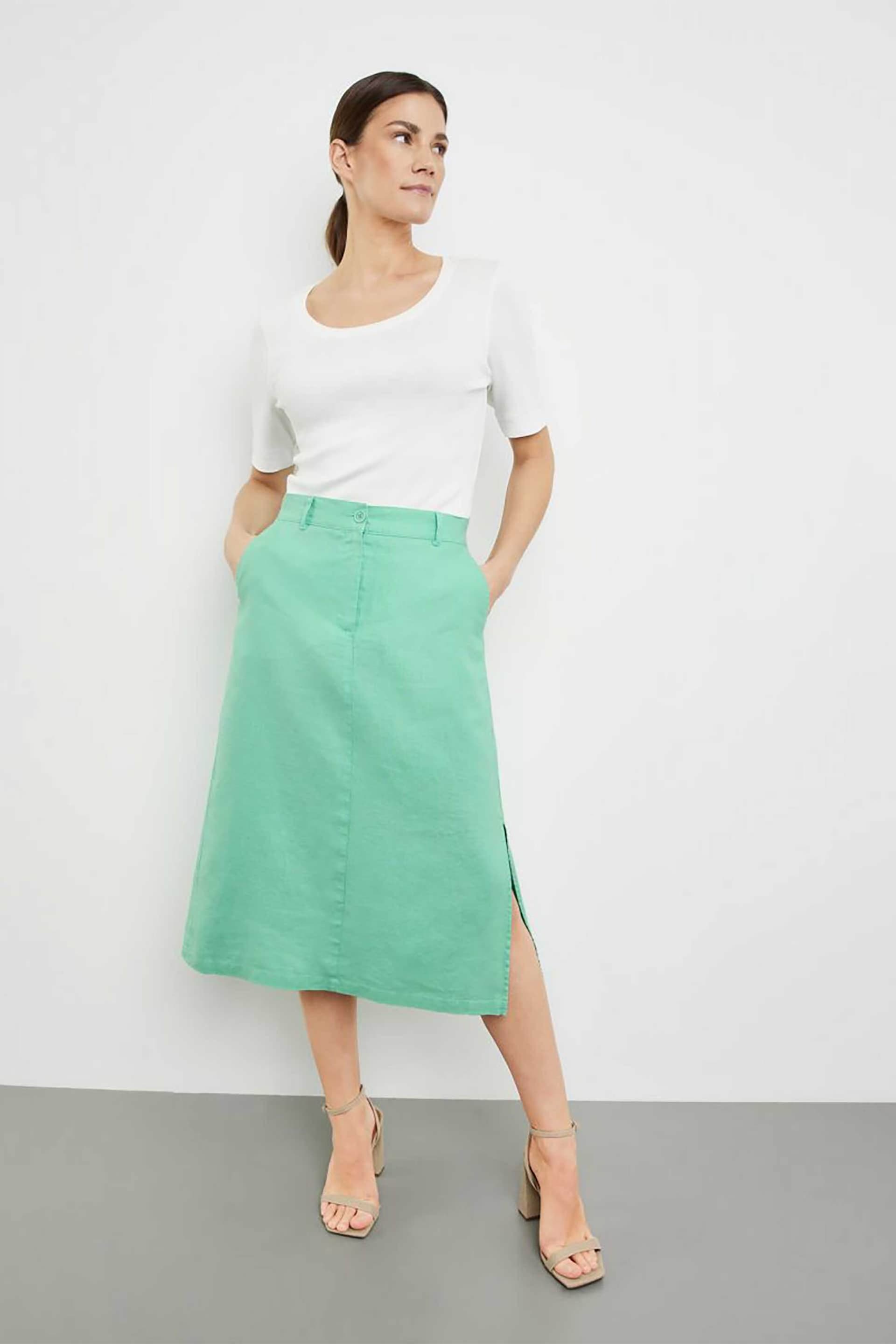 Gerry Weber γυναικεία midi φούστα από λινάρι με άνοιγμα στο πλάι A-line | 40