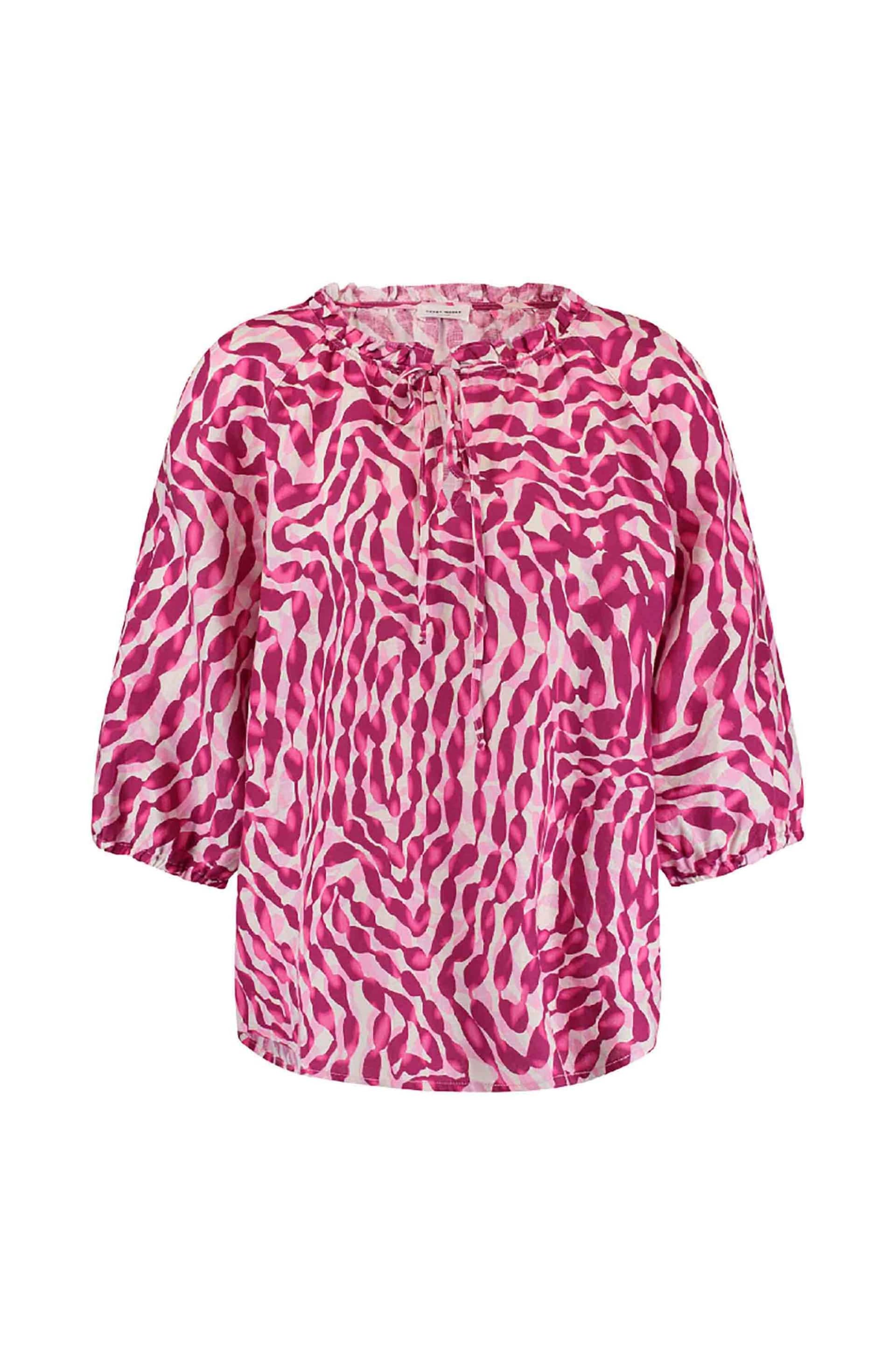 Gerry Weber γυναικεία λινή μπλούζα με all-over print και μανίκι 3/4 | 48