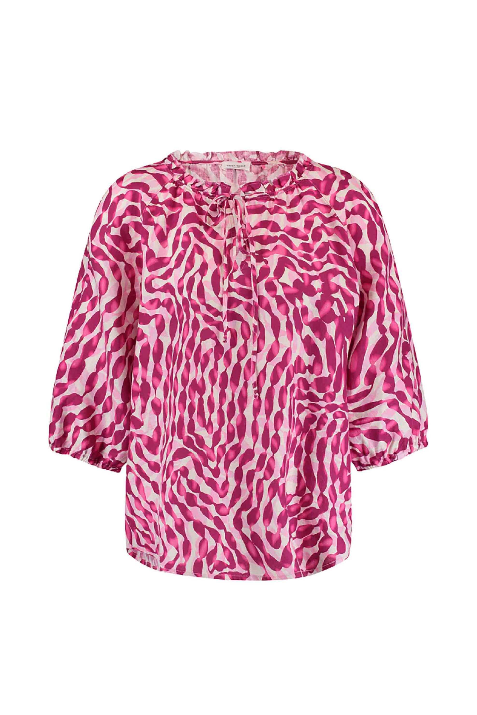 Gerry Weber γυναικεία λινή μπλούζα με all-over print και μανίκι 3/4 | 48
