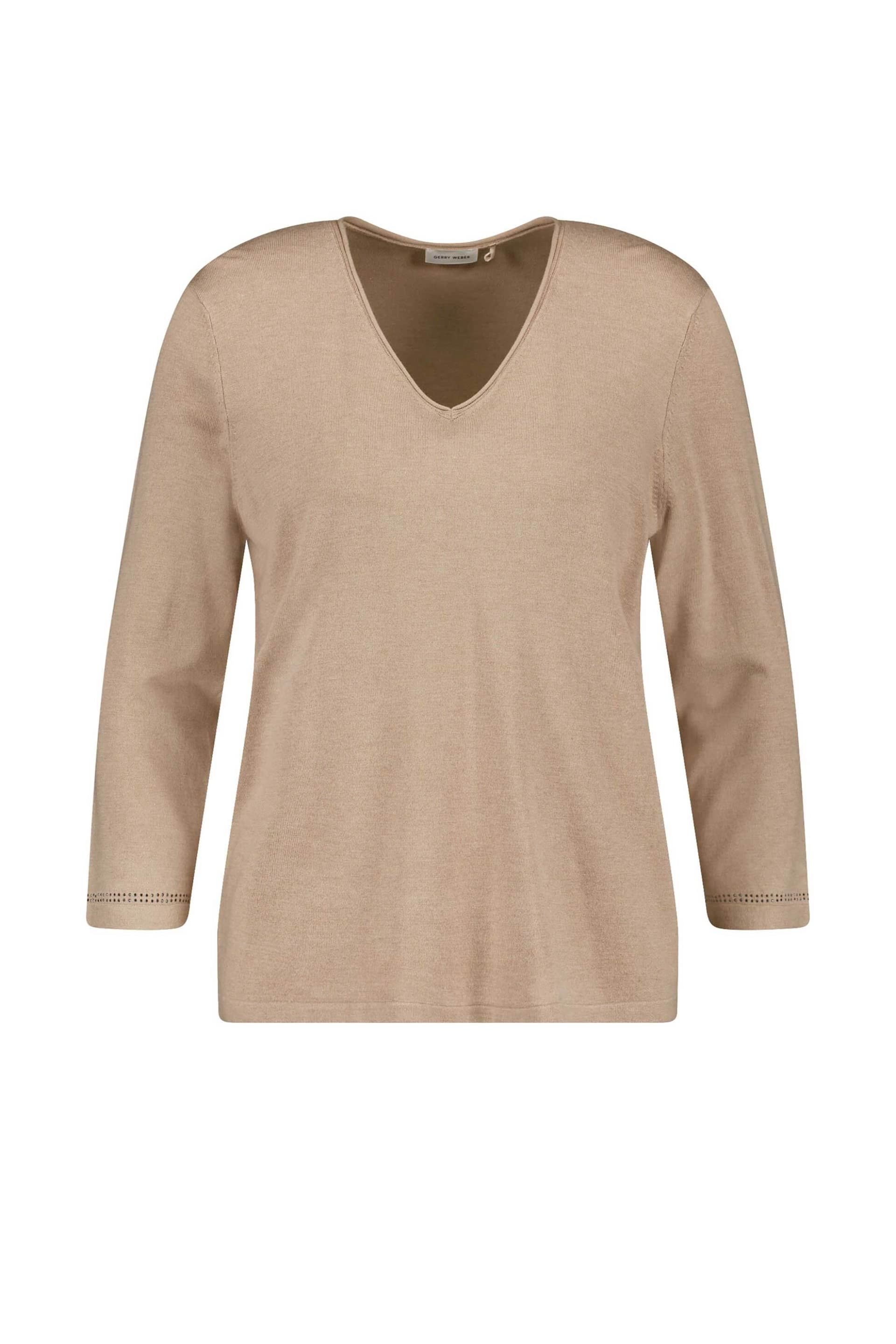 Gerry Weber γυναικείο πουλόβερ μονόχρωμο με V Regular Fit