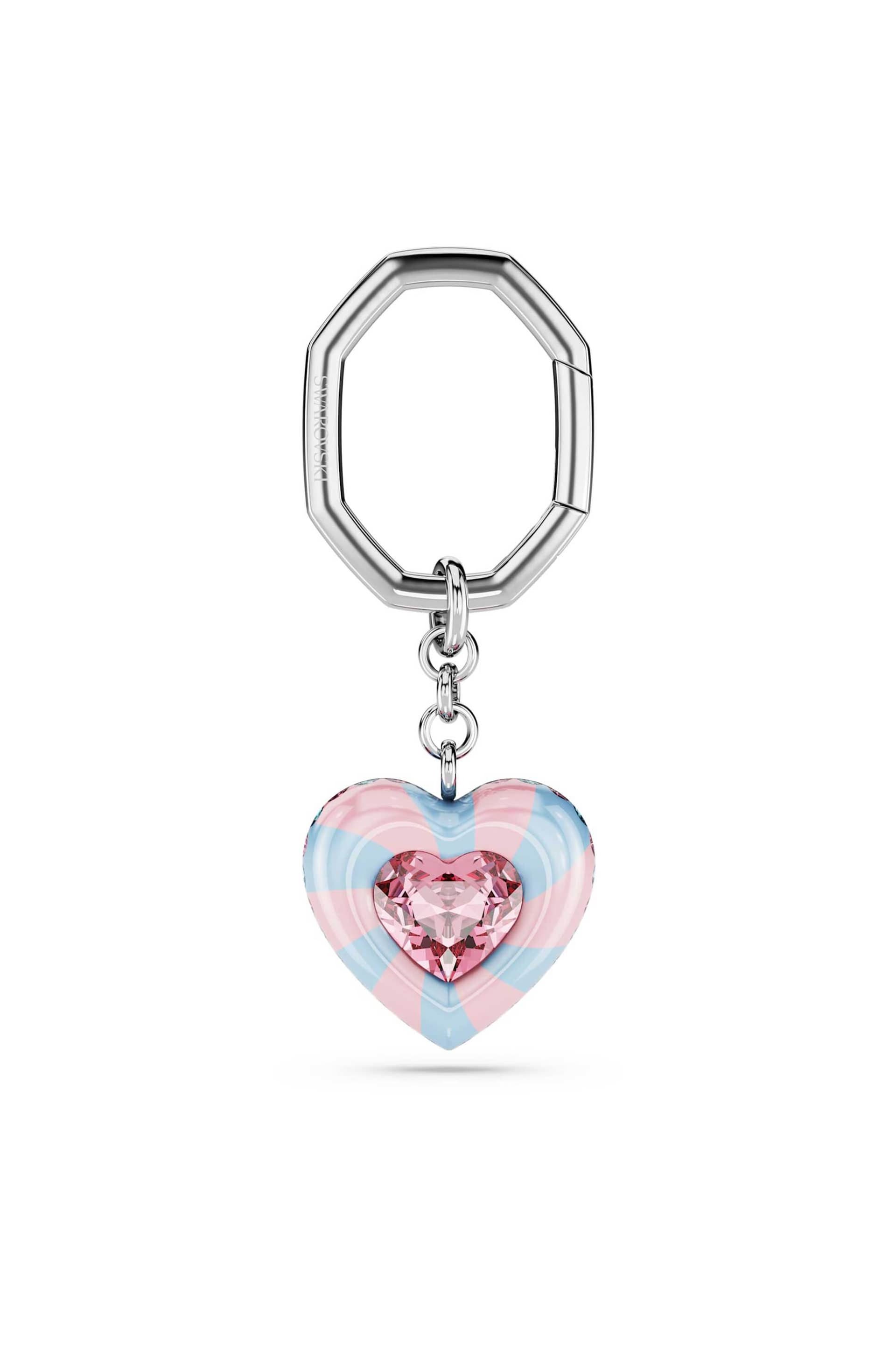 Swarovski μπρελόκ κοπή heart, καρδιά, πολύχρωμο, επιμετάλλωση ροδίου